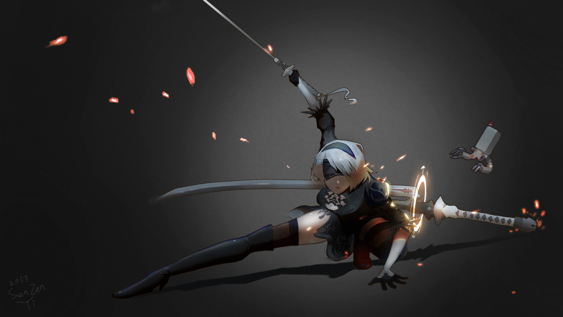 1920x1080 2B Nier Automata Katana 1080P Laptop Full HD Wallpaper, HD Anime  4K Wallpapers, Images, Photos and Background - Wallpapers Den