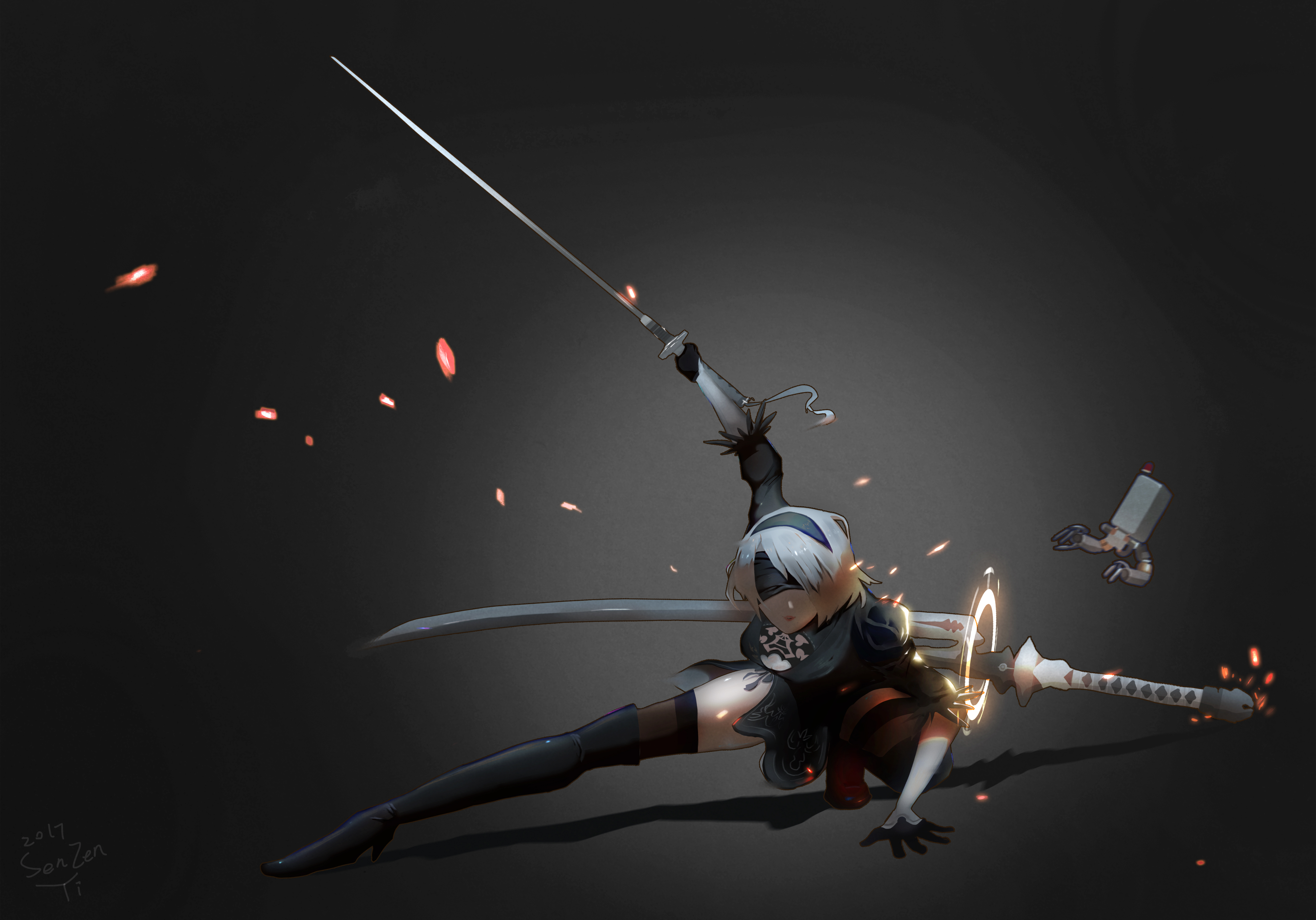 2b Nier Automata Katana Wallpaper Hd Anime 4k Wallpapers Images And Background Wallpapers Den