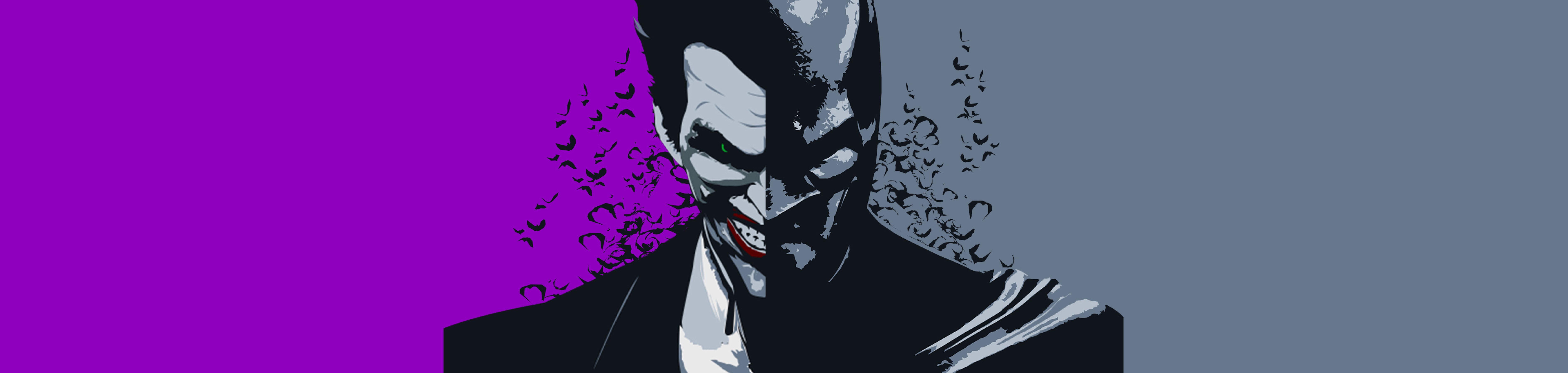 7560x1800 4K Batman and Joker Minimalist 7560x1800 Resolution Wallpaper ...