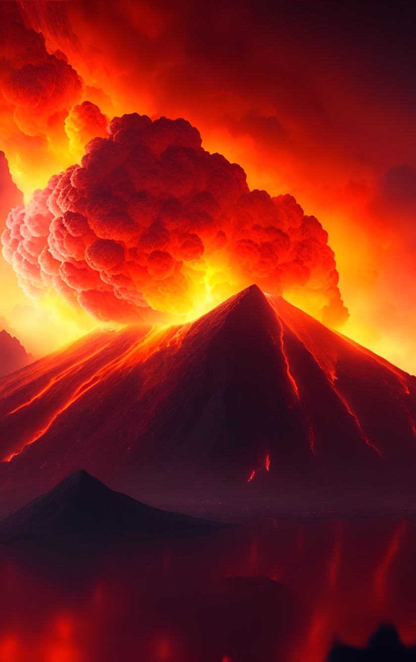 840x1336 Resolution 4K Eruption of Fire in Mountain 840x1336 Resolution ...