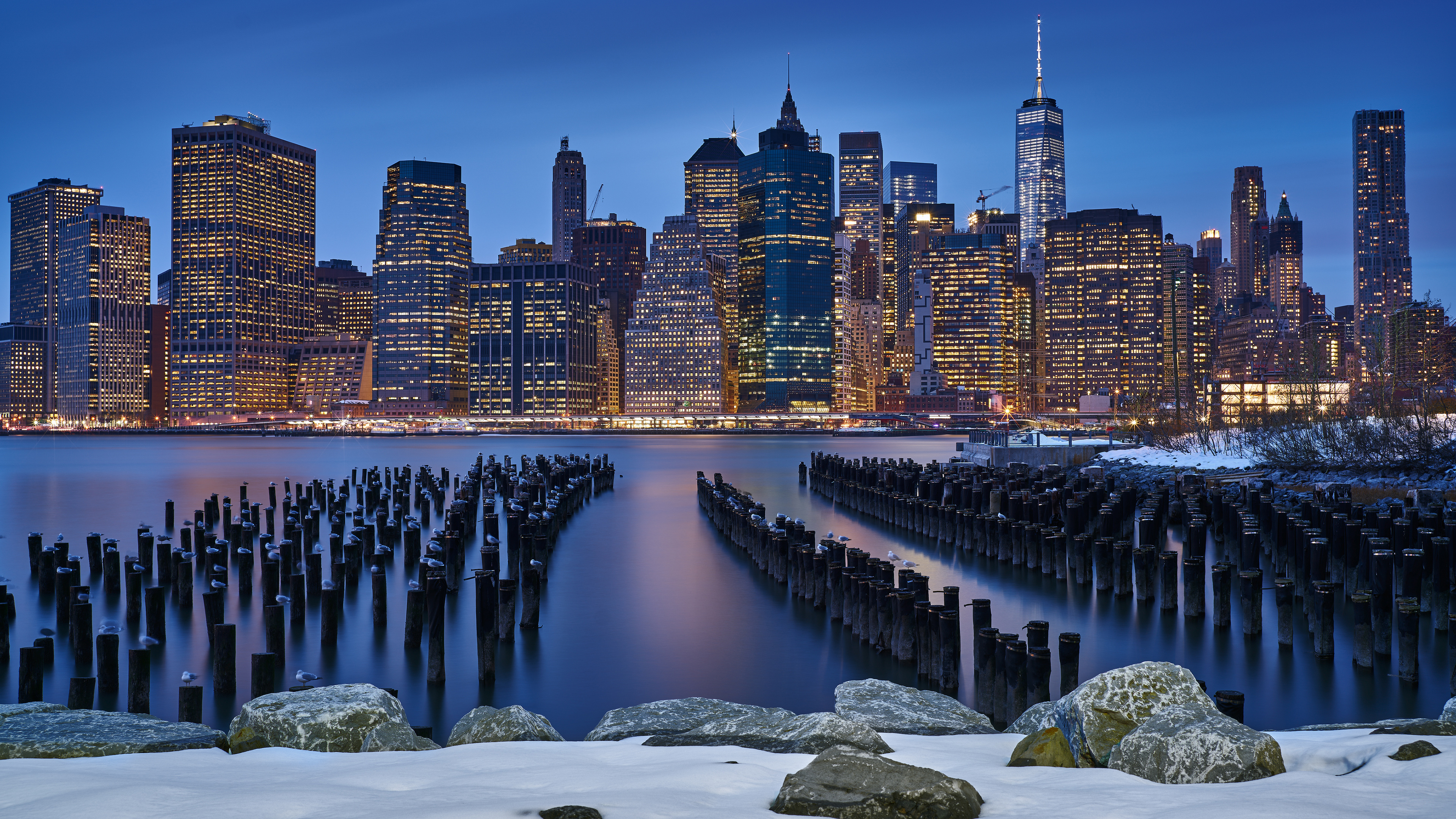 New York USA Night City 4K Phone Wallpaper