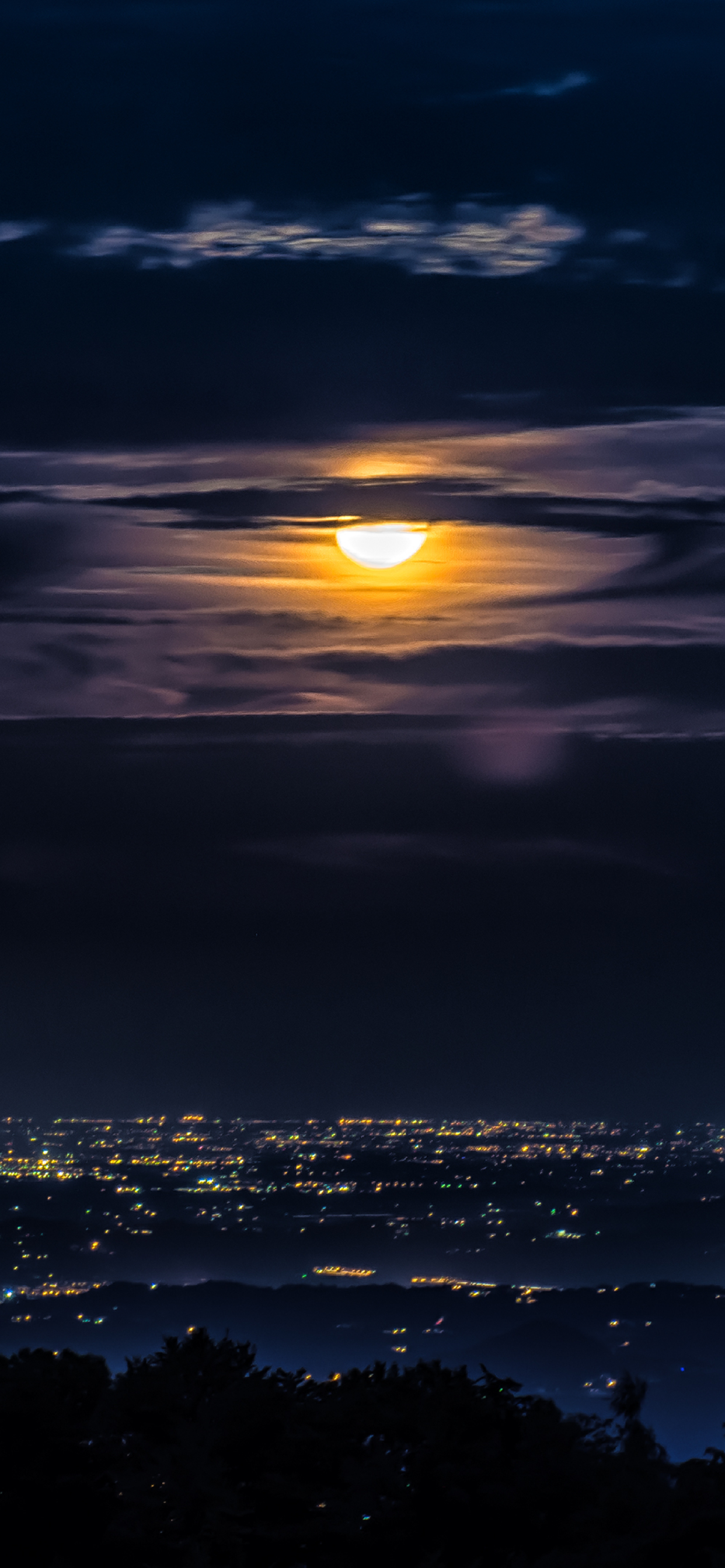 1242x2688 4K Moon Clouds Night City View Iphone XS MAX Wallpaper, HD ...