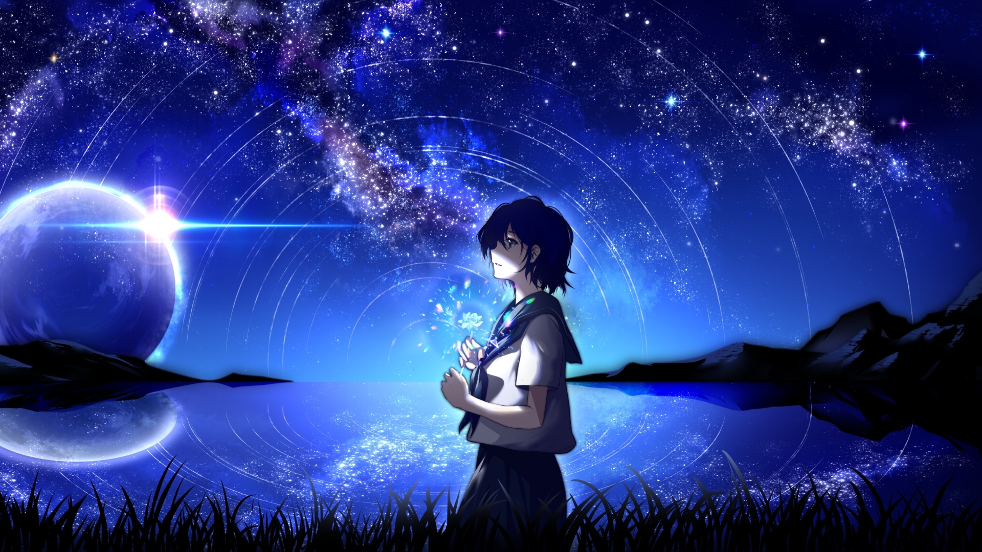 1920x1080 4K Night Alone Girl Art 1080P Laptop Full HD Wallpaper, HD Anime  4K Wallpapers, Images, Photos and Background - Wallpapers Den