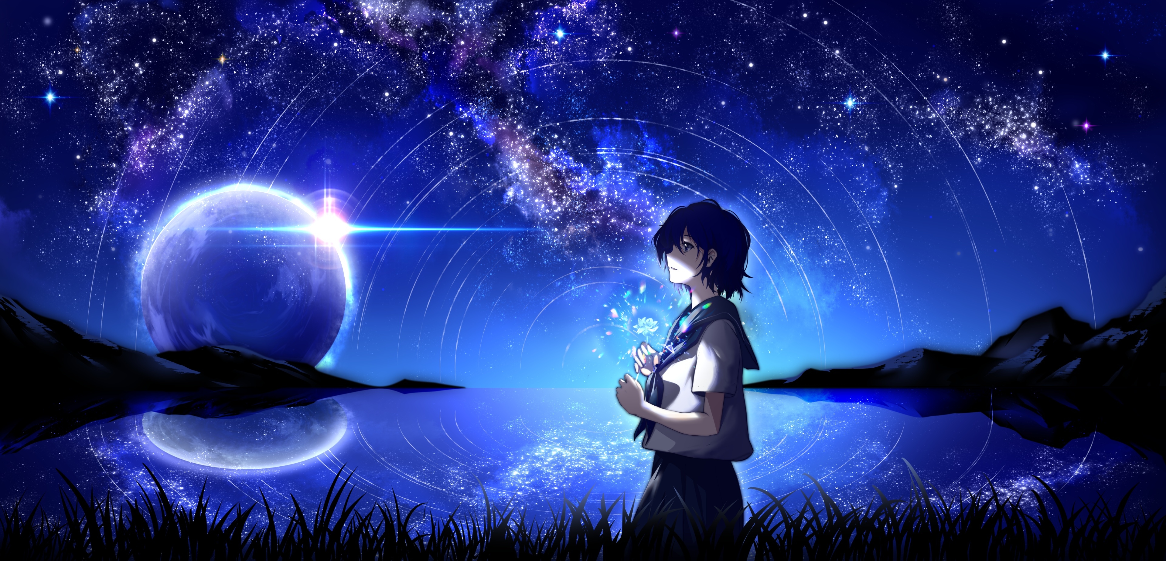 4K Night Alone Girl Art Wallpaper, HD Anime 4K Wallpapers, Images, Photos  and Background - Wallpapers Den