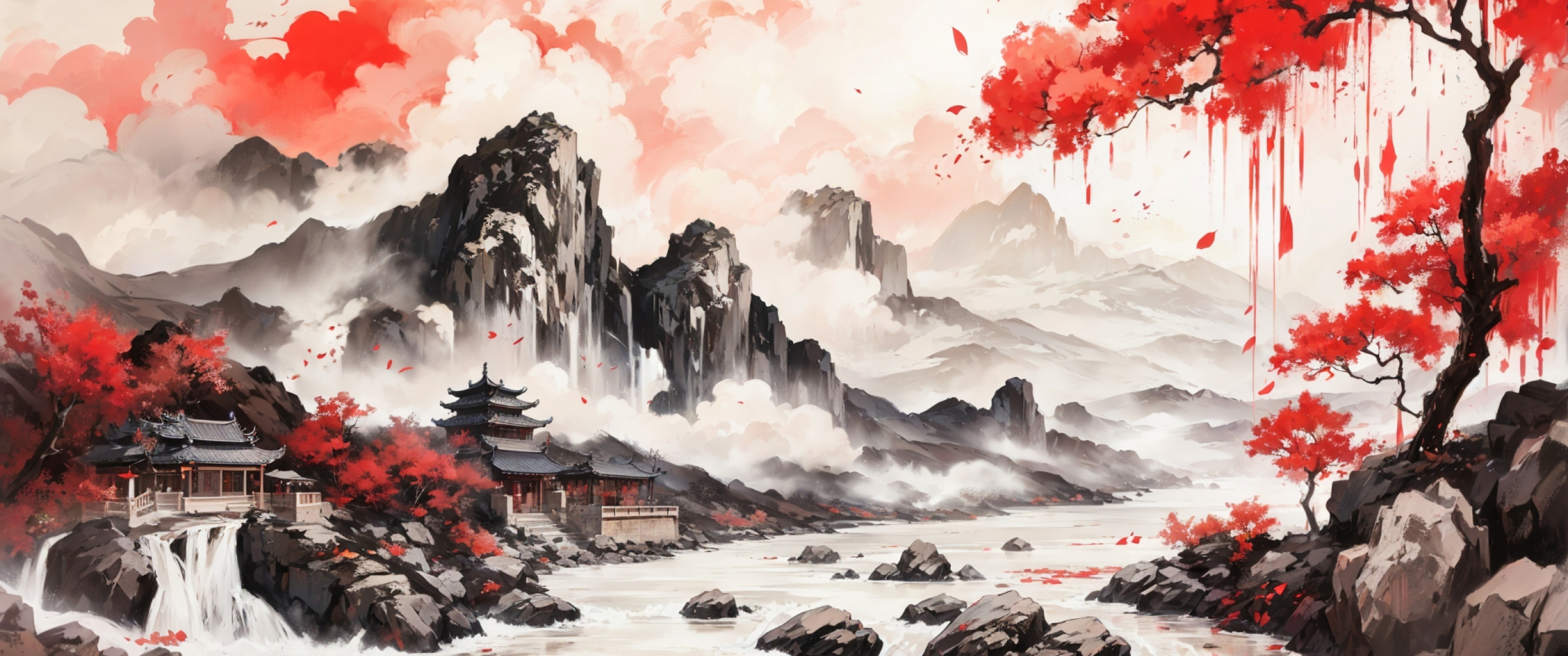 3440x1440 Resolution A River Mountainscape 3440x1440 Resolution ...
