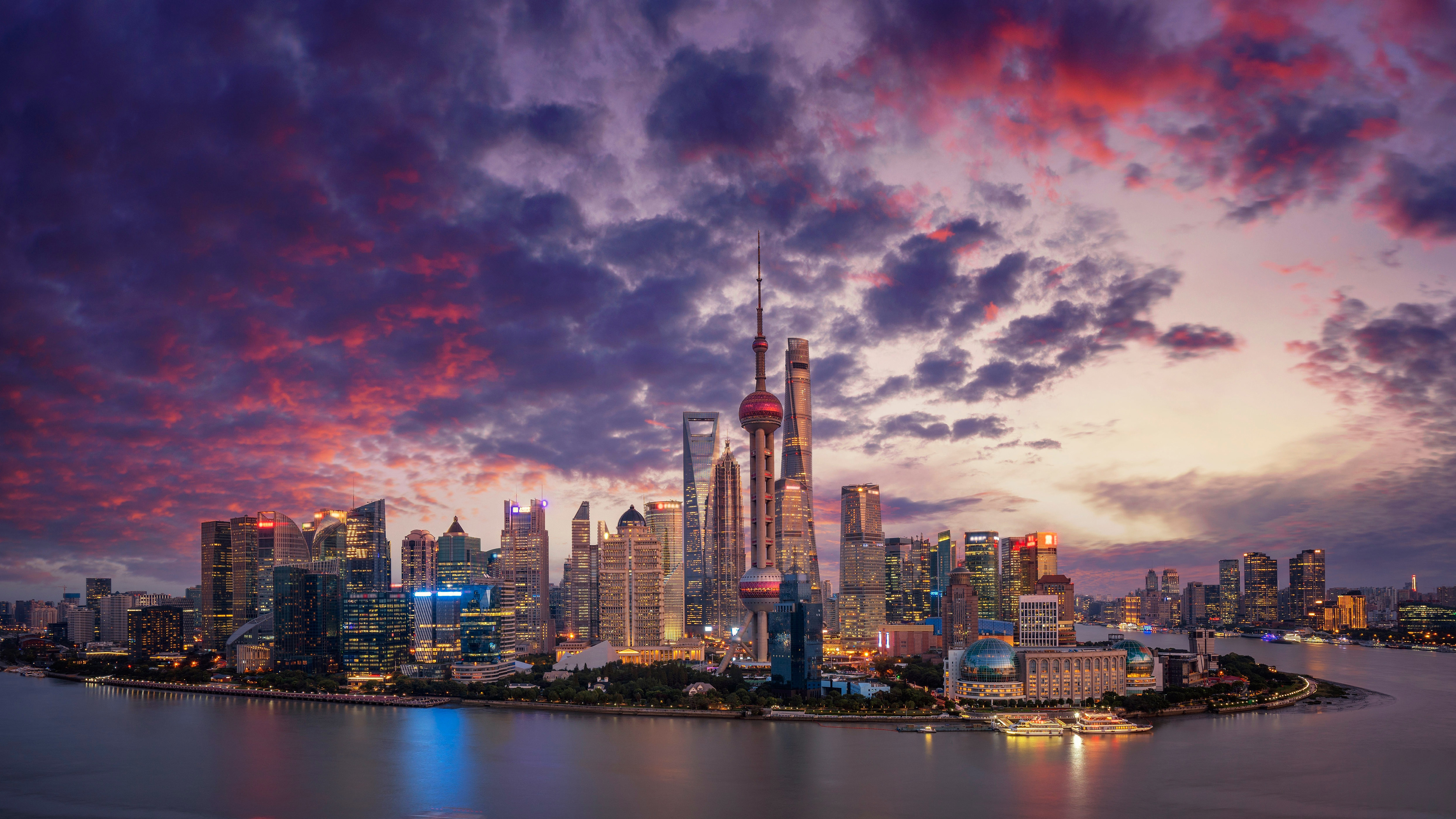 Aerial View Shanghai Skyline and Skyscrapers Wallpaper, HD City 4K  Wallpapers, Images, Photos and Background - Wallpapers Den