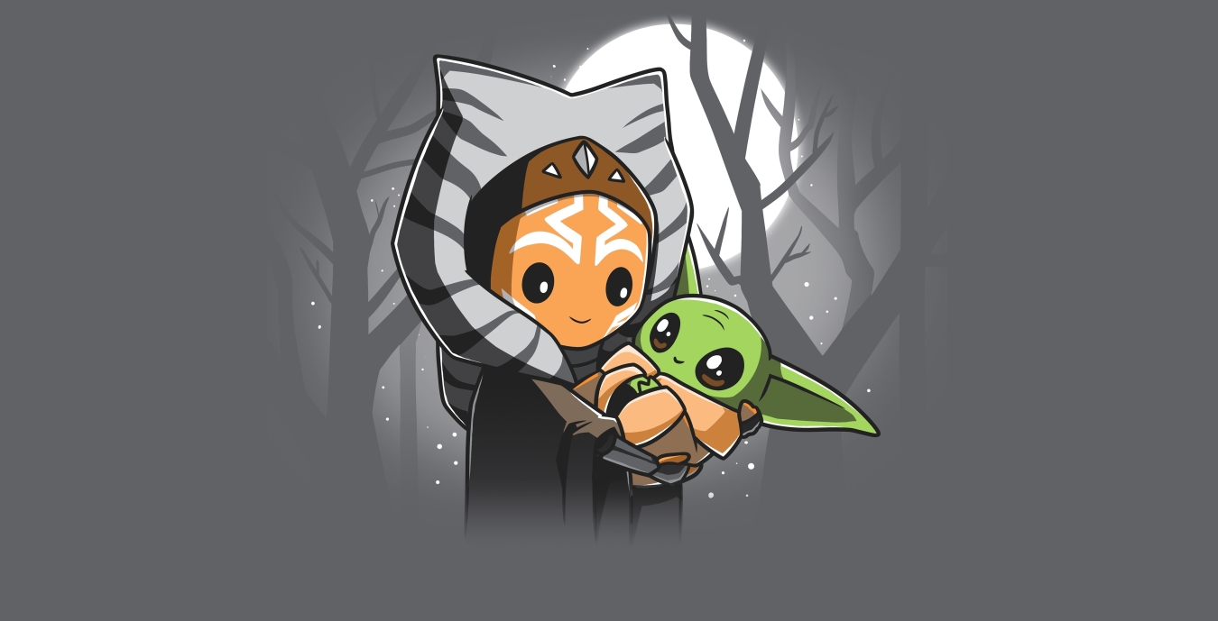 1350x689 Resolution Ahsoka Tano And Baby Yoda Grogu Mandalorian 4k Art 