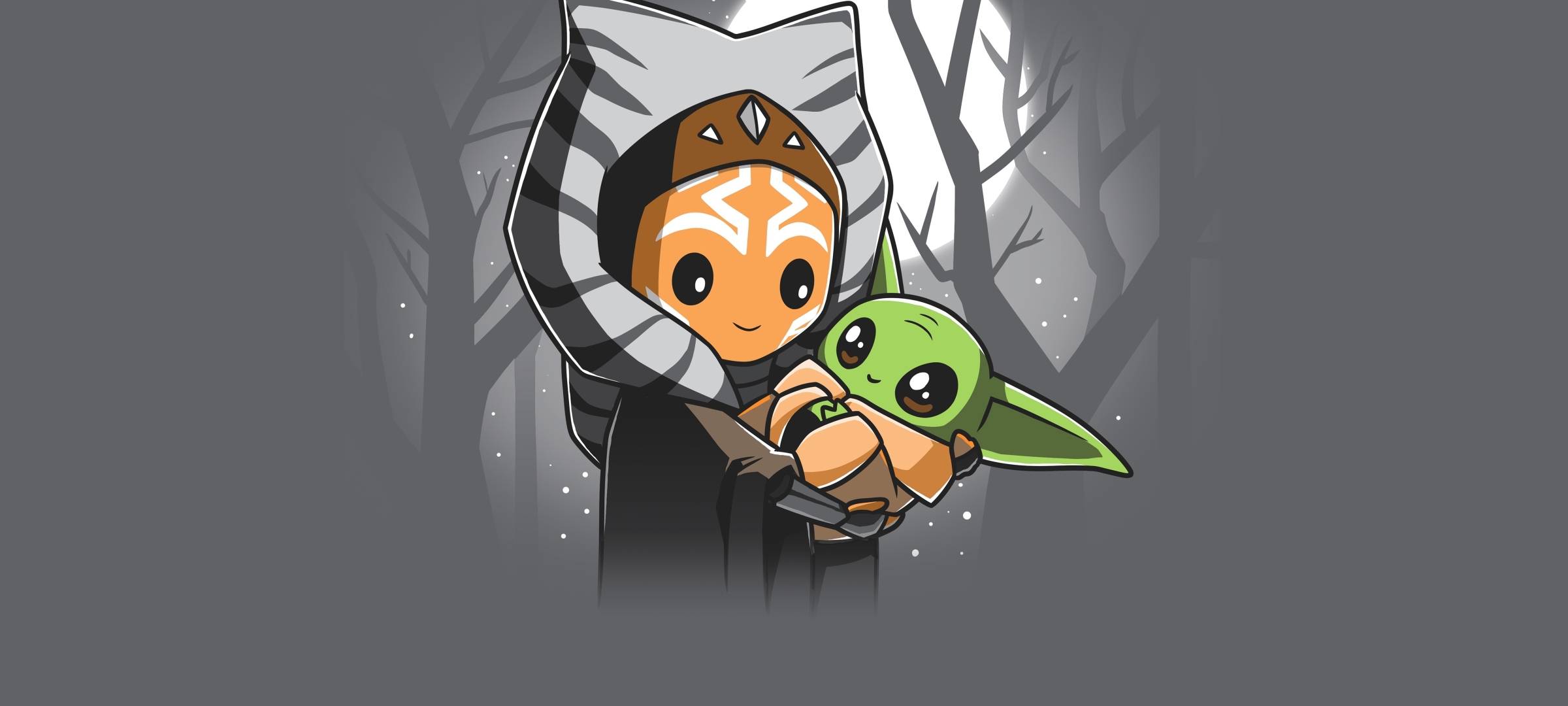 2400x1080 Ahsoka Tano And Baby Yoda Grogu Mandalorian 4k Art 2400x1080 