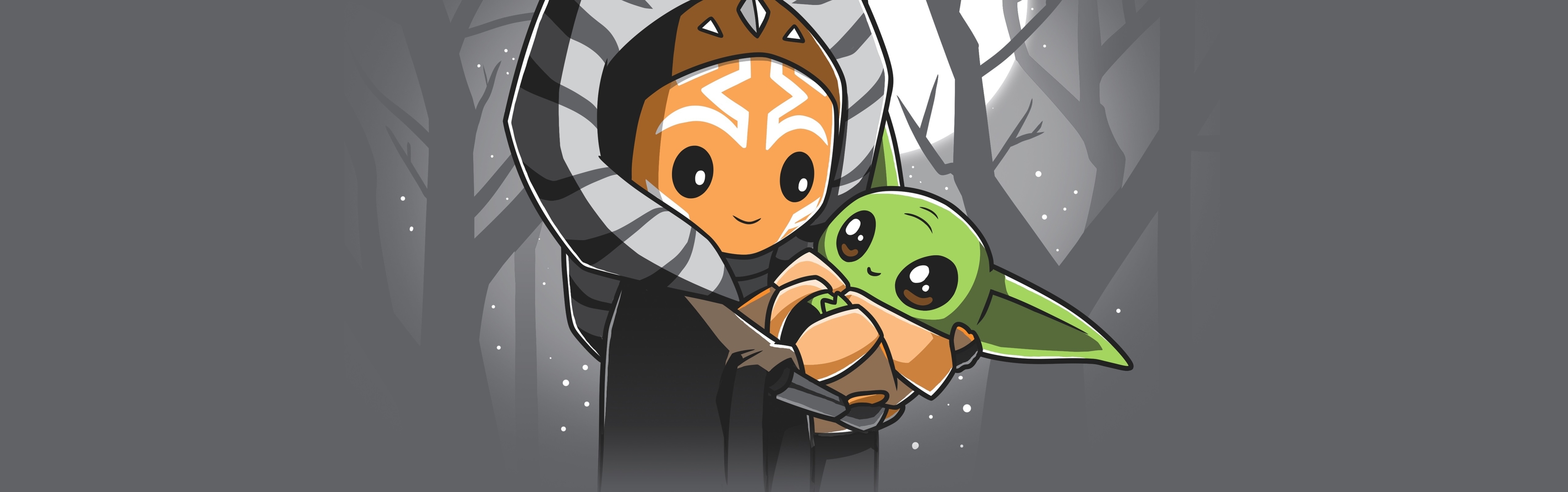 3440x1080 Ahsoka Tano and Baby Yoda Grogu Mandalorian 4k Art 3440x1080 ...