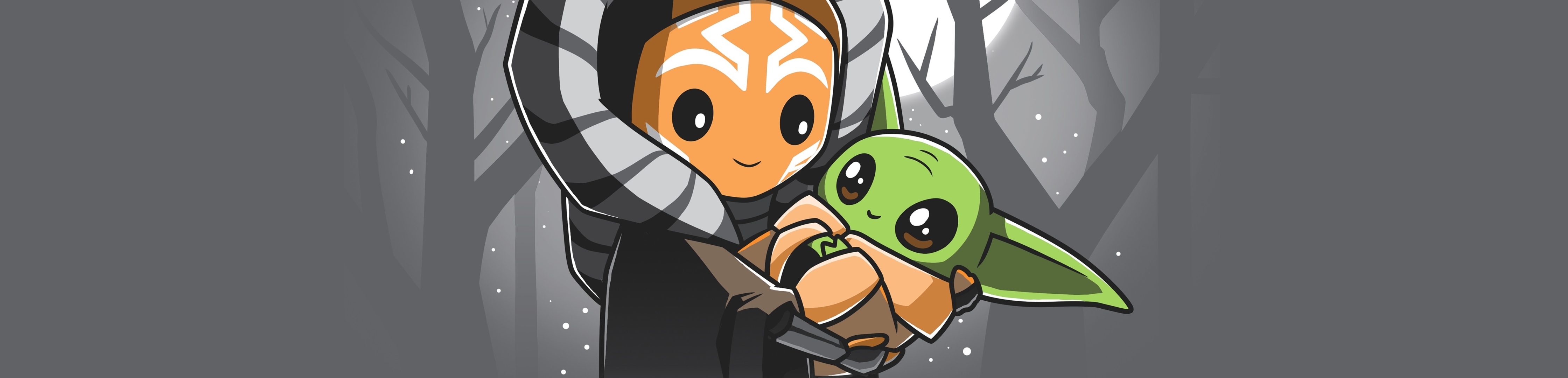 4480x1080 Resolution Ahsoka Tano And Baby Yoda Grogu Mandalorian 4k Art 