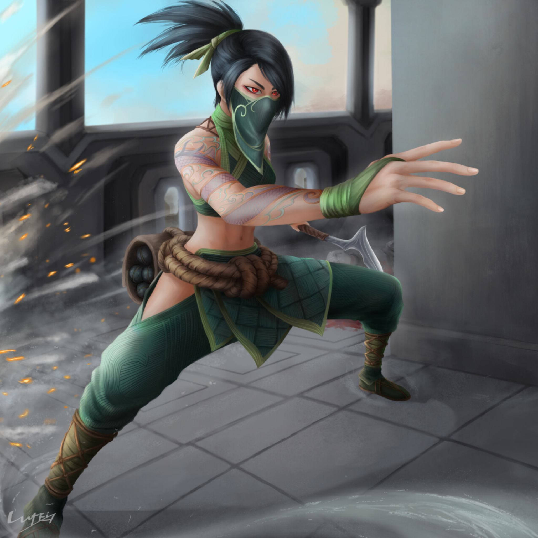 2048x2048 Resolution Akali from League Of Legends Ipad Air Wallpaper ...