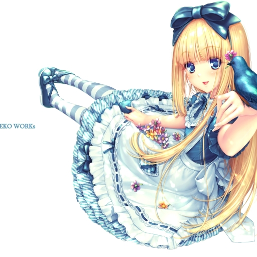 512x512 Alice In Wonderland Girl Blonde 512x512 Resolution Wallpaper Hd Anime 4k Wallpapers 