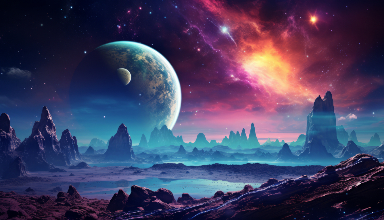 1336x768 Resolution Alien Planet With Galaxy Background HD Laptop ...