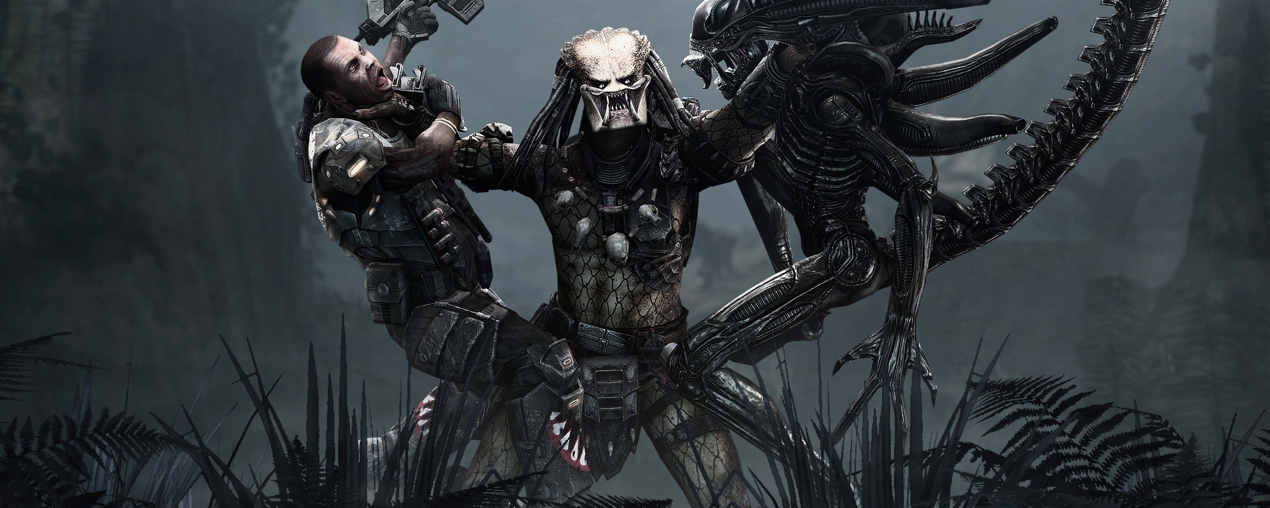 Хищник против механика. Aliens vs Predator 2010 чужой. AVP 2010 Predator. Хищник против хищника.