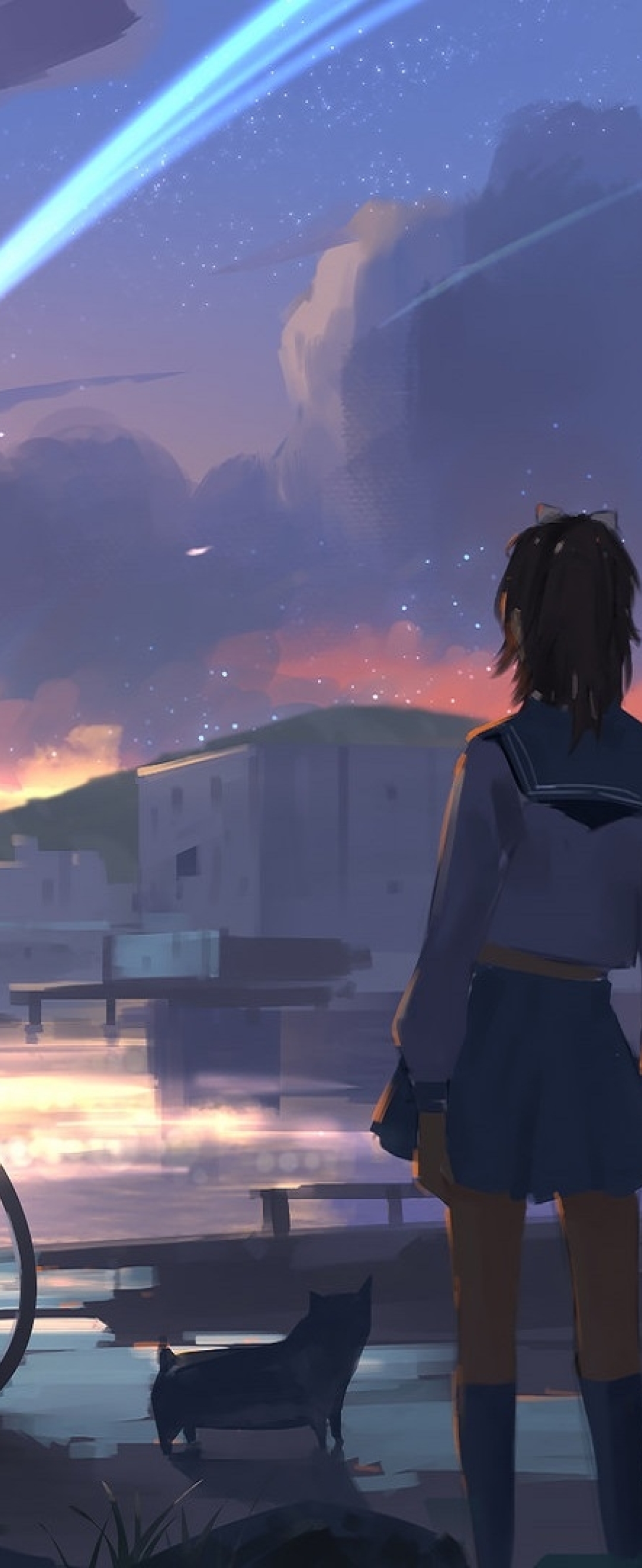 1080x2636 Alone Girl waiting for Sunrise 1080x2636 Resolution Wallpaper, HD  Anime 4K Wallpapers, Images, Photos and Background - Wallpapers Den