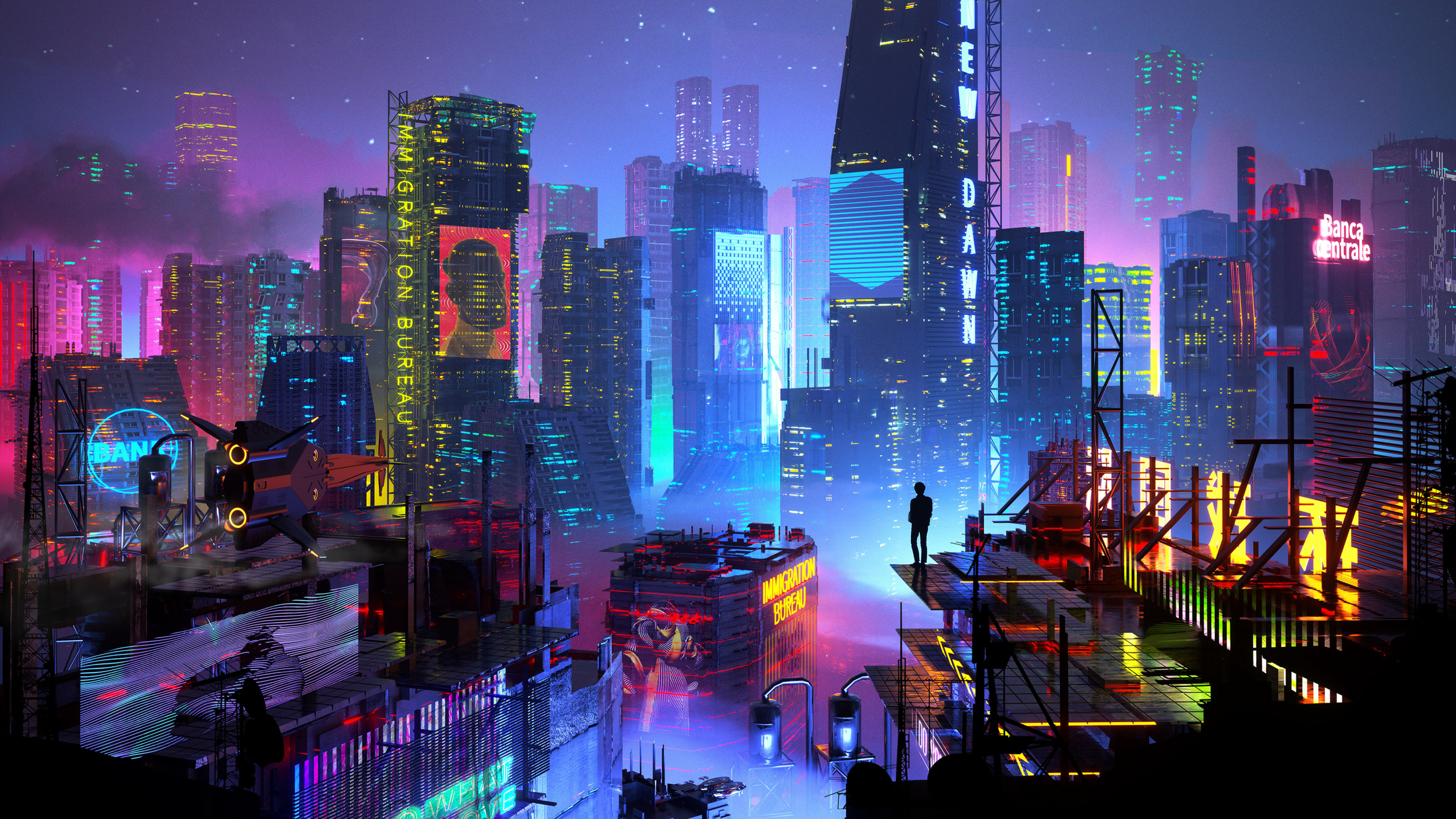 3840x2160 Alone HD Sci Fi City Cool 4K Wallpaper, HD Artist 4K Wallpapers,  Images, Photos and Background - Wallpapers Den
