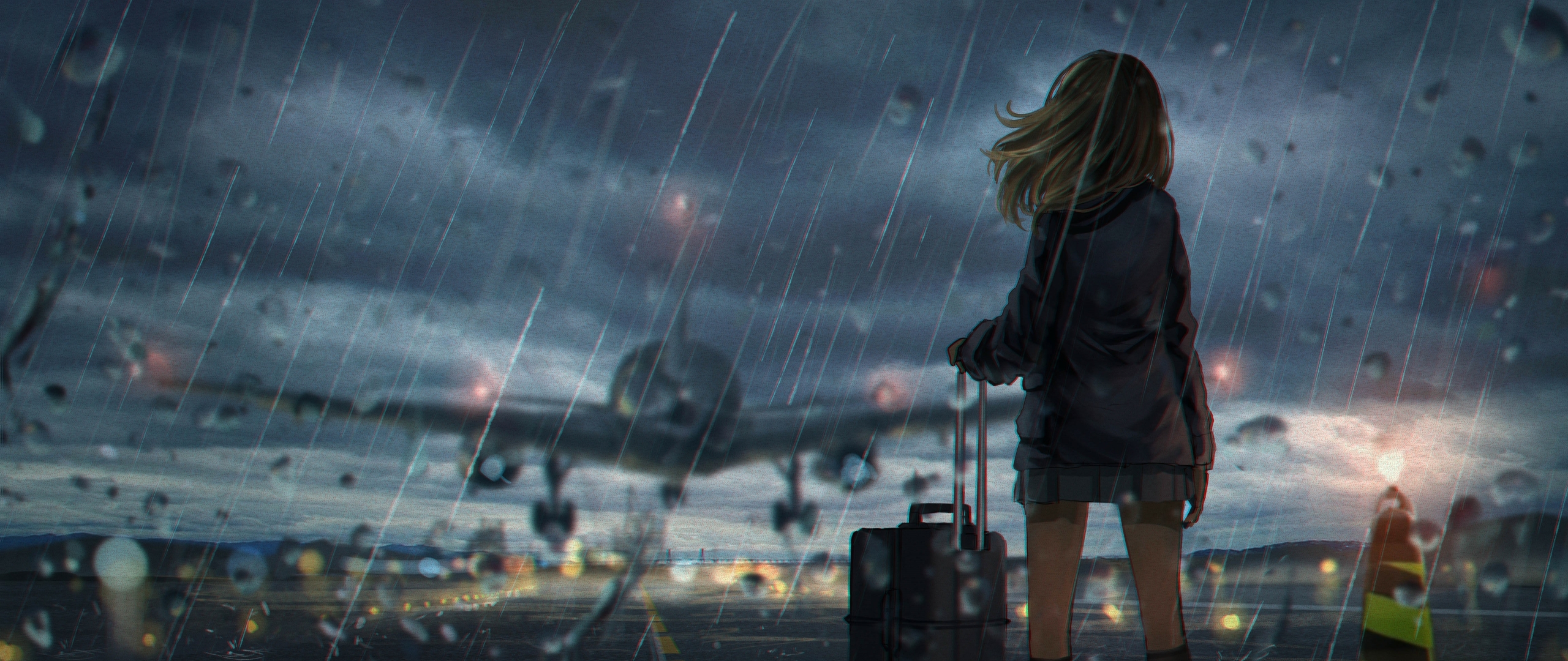 2560x1080 Alone in Airport 4K Rain 2560x1080 Resolution Wallpaper, HD  Artist 4K Wallpapers, Images, Photos and Background - Wallpapers Den