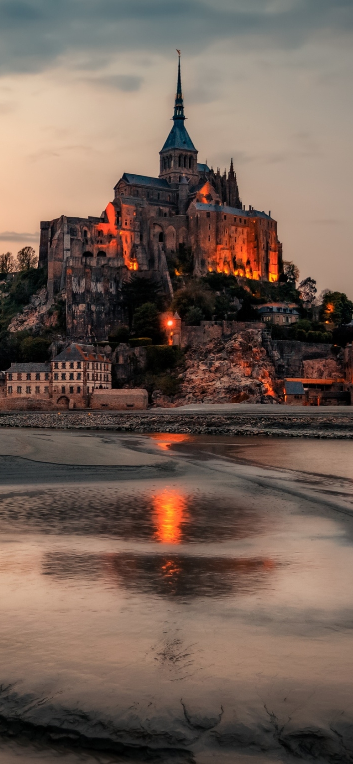 Mont St. Michel, france, normandie, sea, night, HD wallpaper | Peakpx