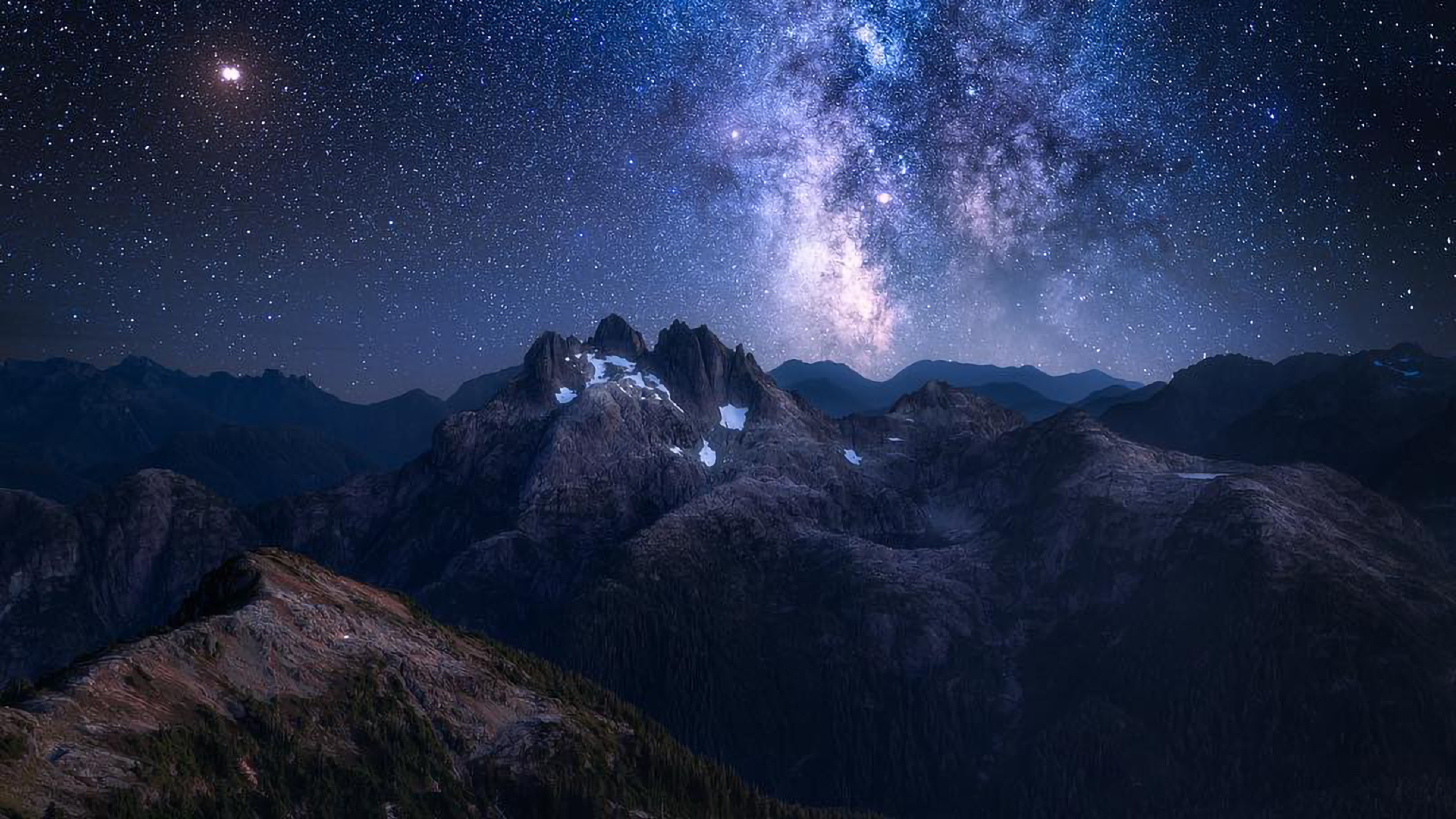 3840x2160 Amazing Night at Mountains 4K Wallpaper, HD Nature 4K Wallpapers,  Images, Photos and Background - Wallpapers Den