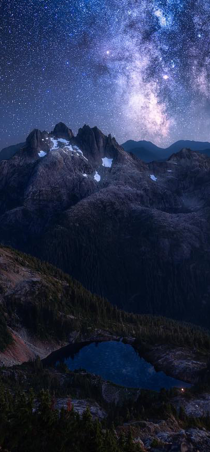 720x1544 Amazing Night At Mountains 720x1544 Resolution Wallpaper Hd