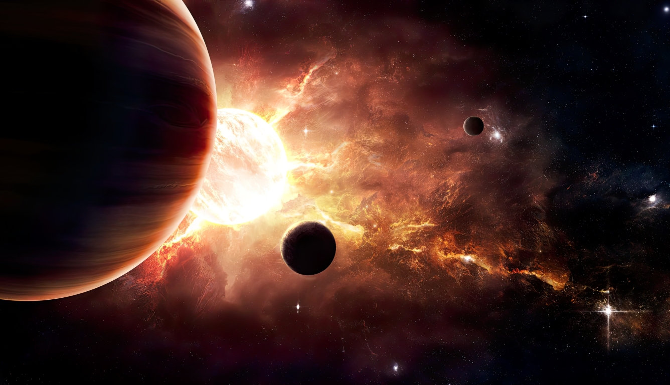 1336x768 Resolution Amazing Planets in Space HD Laptop Wallpaper ...