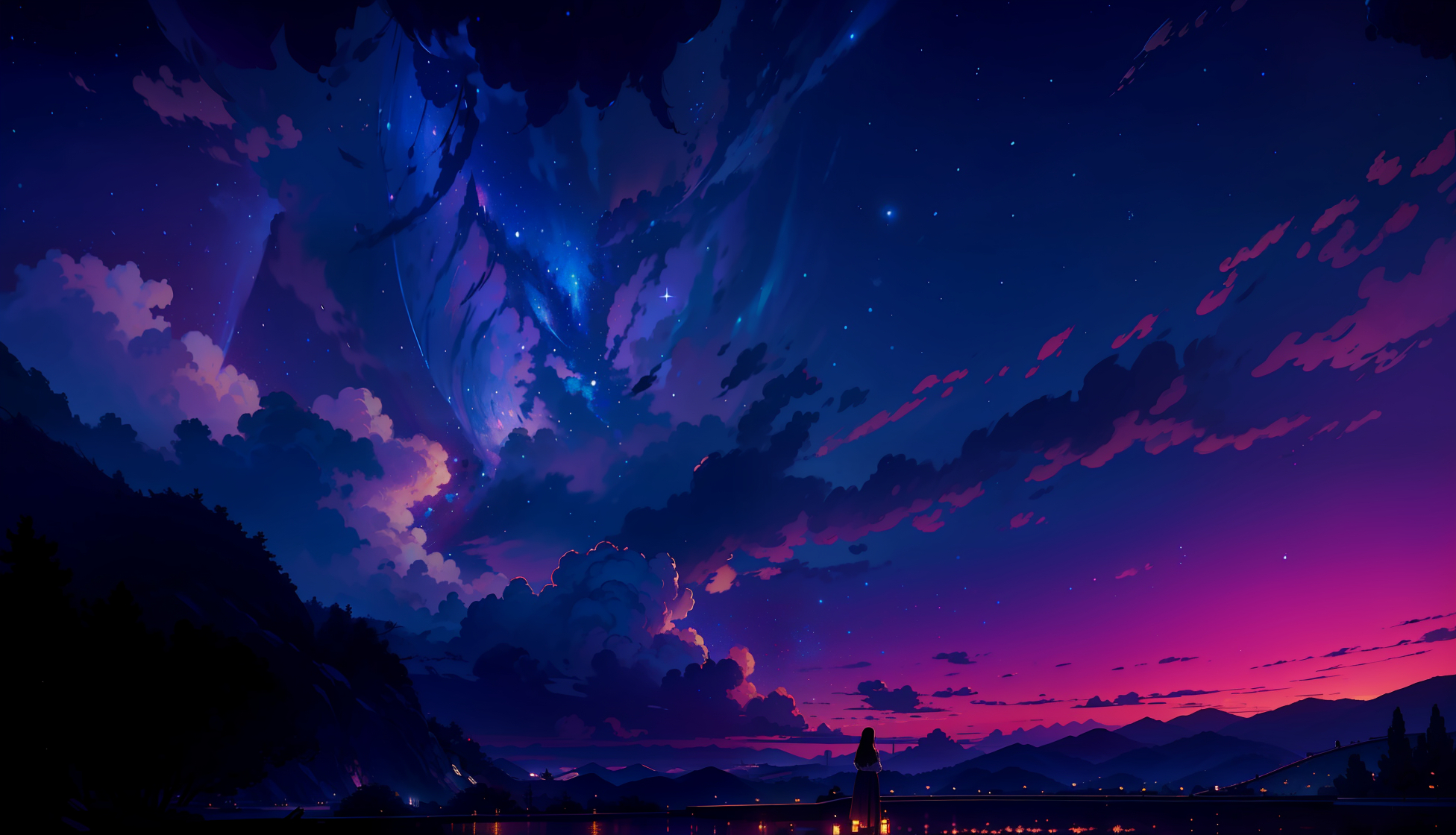 Amazing Purple Sky Cool Night Wallpaper, HD Artist 4K Wallpapers