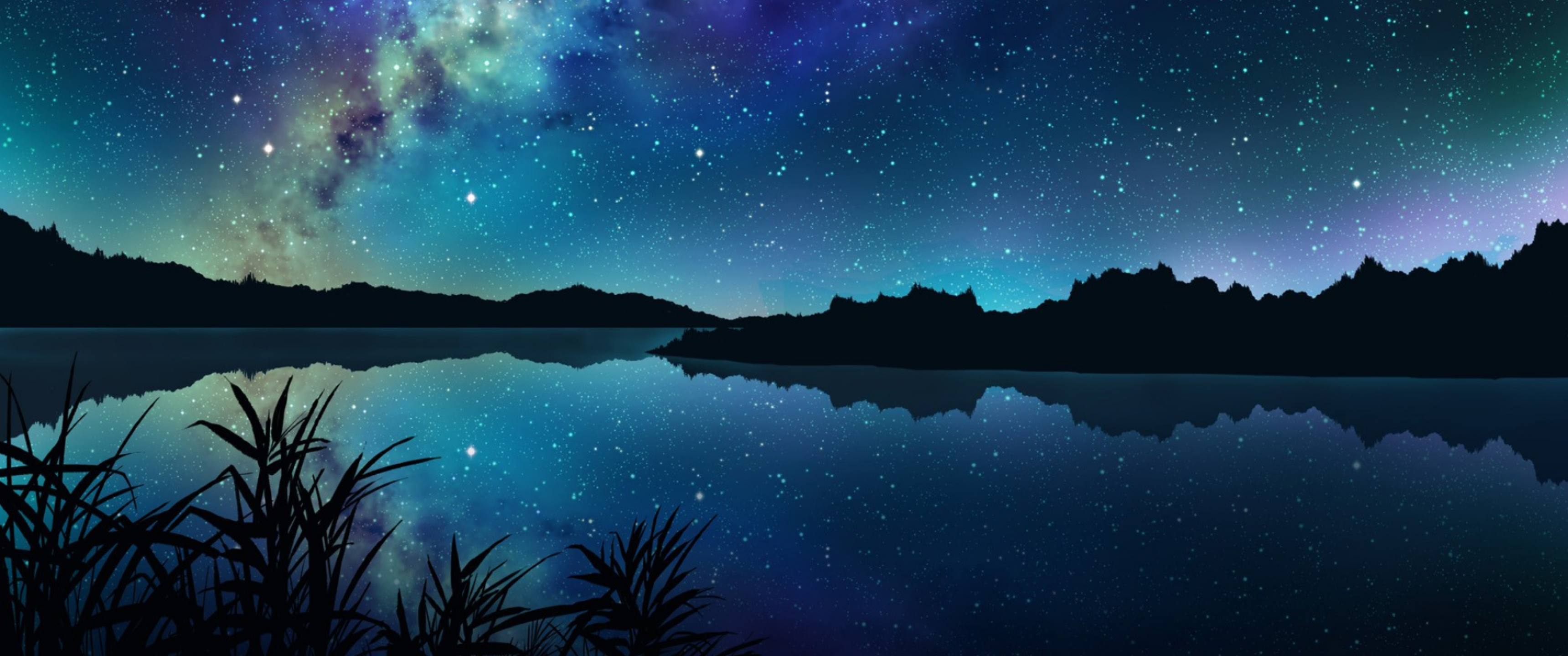 3440x1440 Amazing Starry Night Over Mountains and River 3440x1440  Resolution Wallpaper, HD Nature 4K Wallpapers, Images, Photos and Background  - Wallpapers Den
