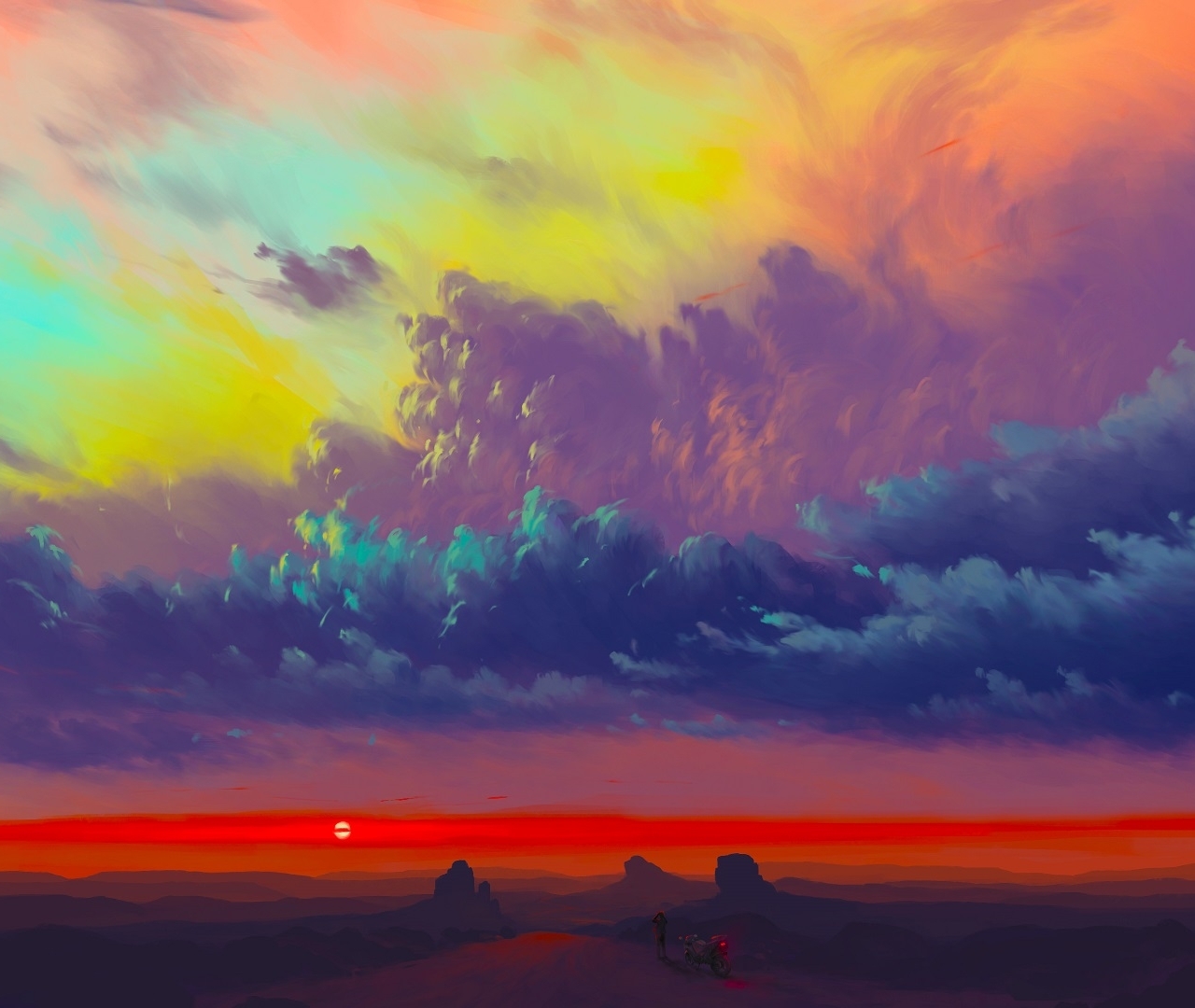 1280x1080 Resolution Amazing Sunset Art 1280x1080 Resolution Wallpaper ...