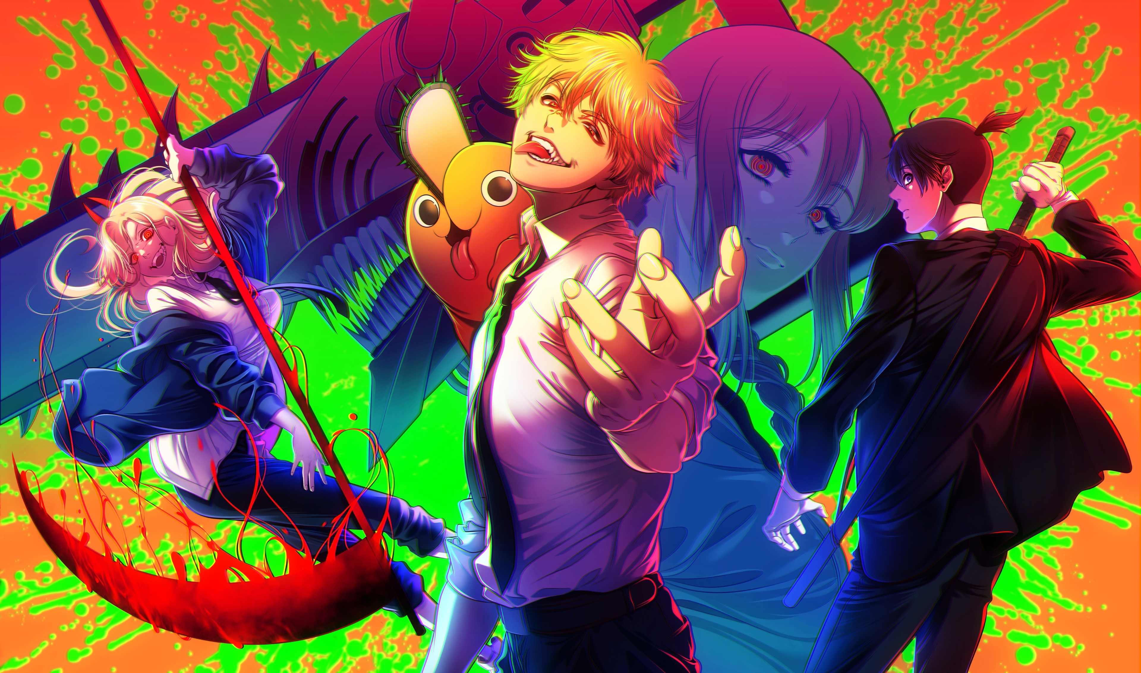 Anime Chainsaw Man 4k Colorful Poster Wallpaper, HD Anime 4K Wallpapers,  Images, Photos and Background - Wallpapers Den