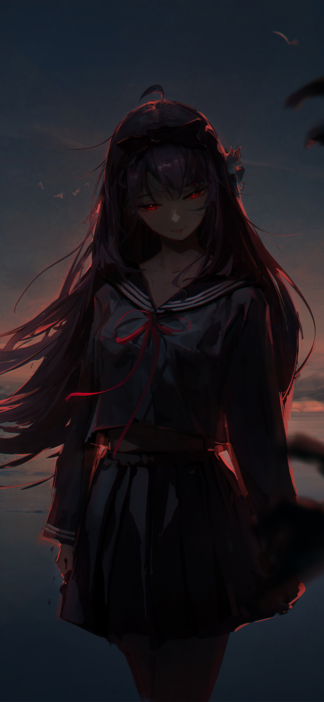 Download Brightly-Colored Red Anime Artwork on Iphone 11 Wallpaper |  Wallpapers.com