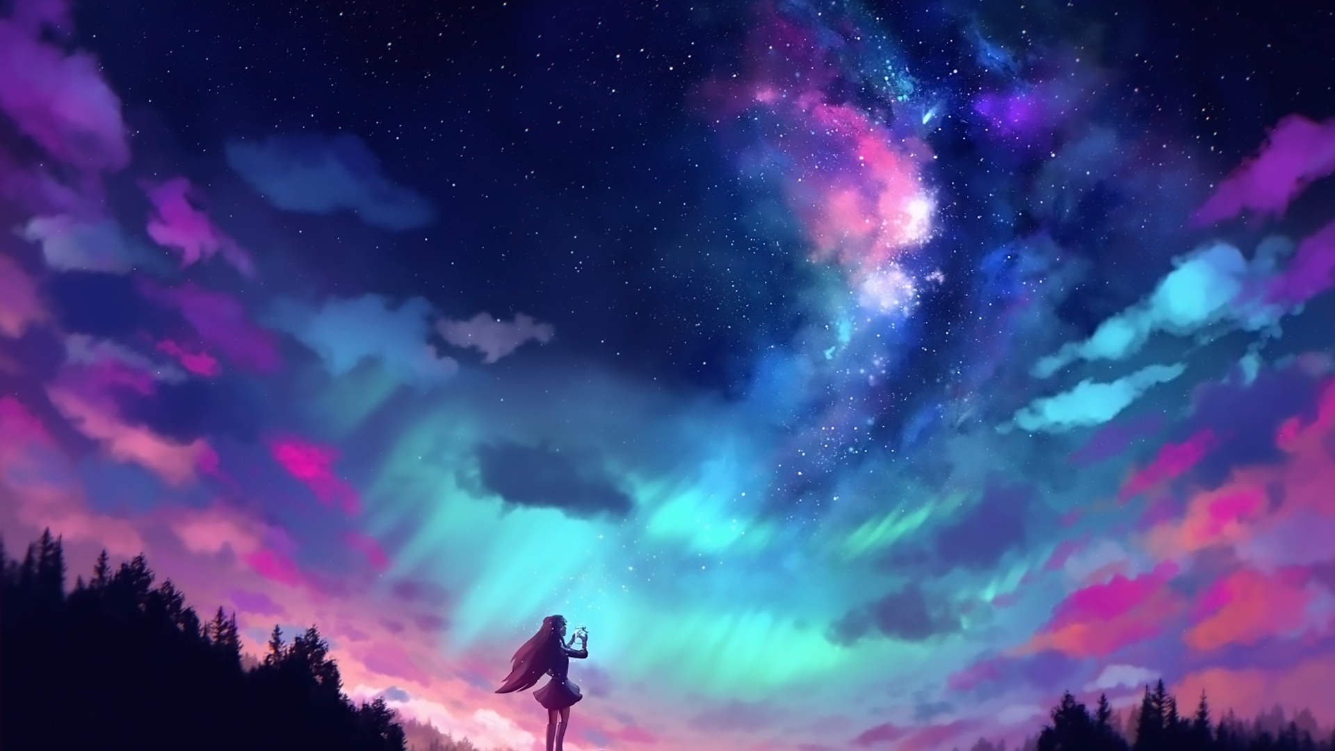 3840x2160 Resolution Anime Girl Looking at Sky 4K Wallpaper - Wallpapers Den