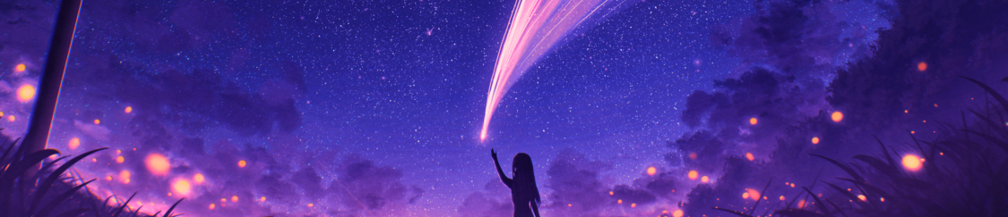 1125x243 Resolution Anime Girl and Cool Starry Sky 1125x243 Resolution ...