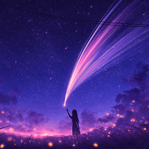 300x300 Resolution Anime Girl and Cool Starry Sky 300x300 Resolution ...