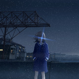 320x320 Resolution Anime Girl at Starry Night 320x320 Resolution ...
