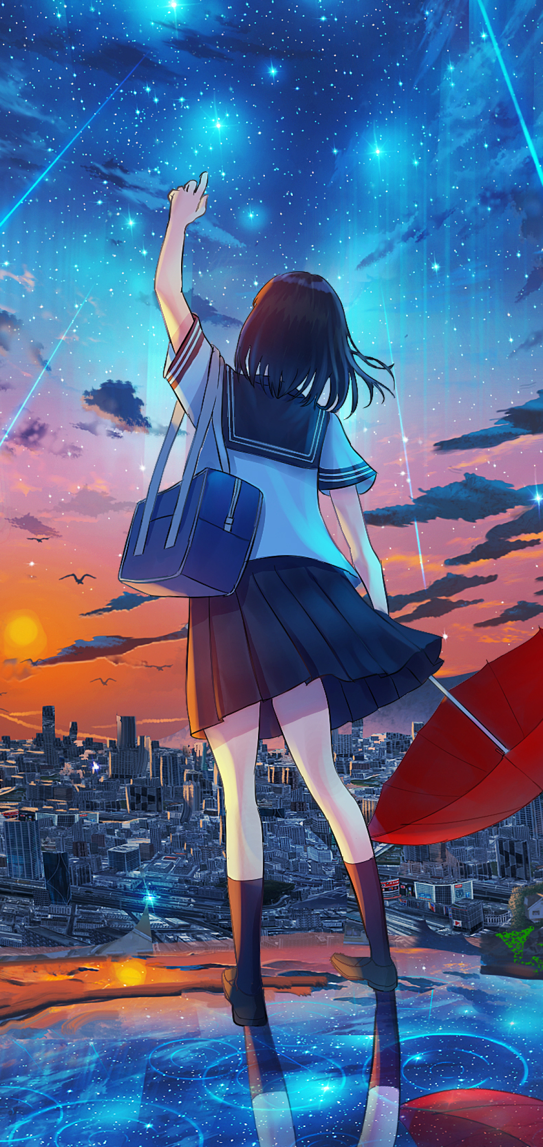 1080x2280 Anime Girl HD Night Fun One Plus 6,Huawei p20,Honor view 10,Vivo  y85,Oppo f7,Xiaomi Mi A2 Wallpaper, HD Artist 4K Wallpapers, Images, Photos  and Background - Wallpapers Den