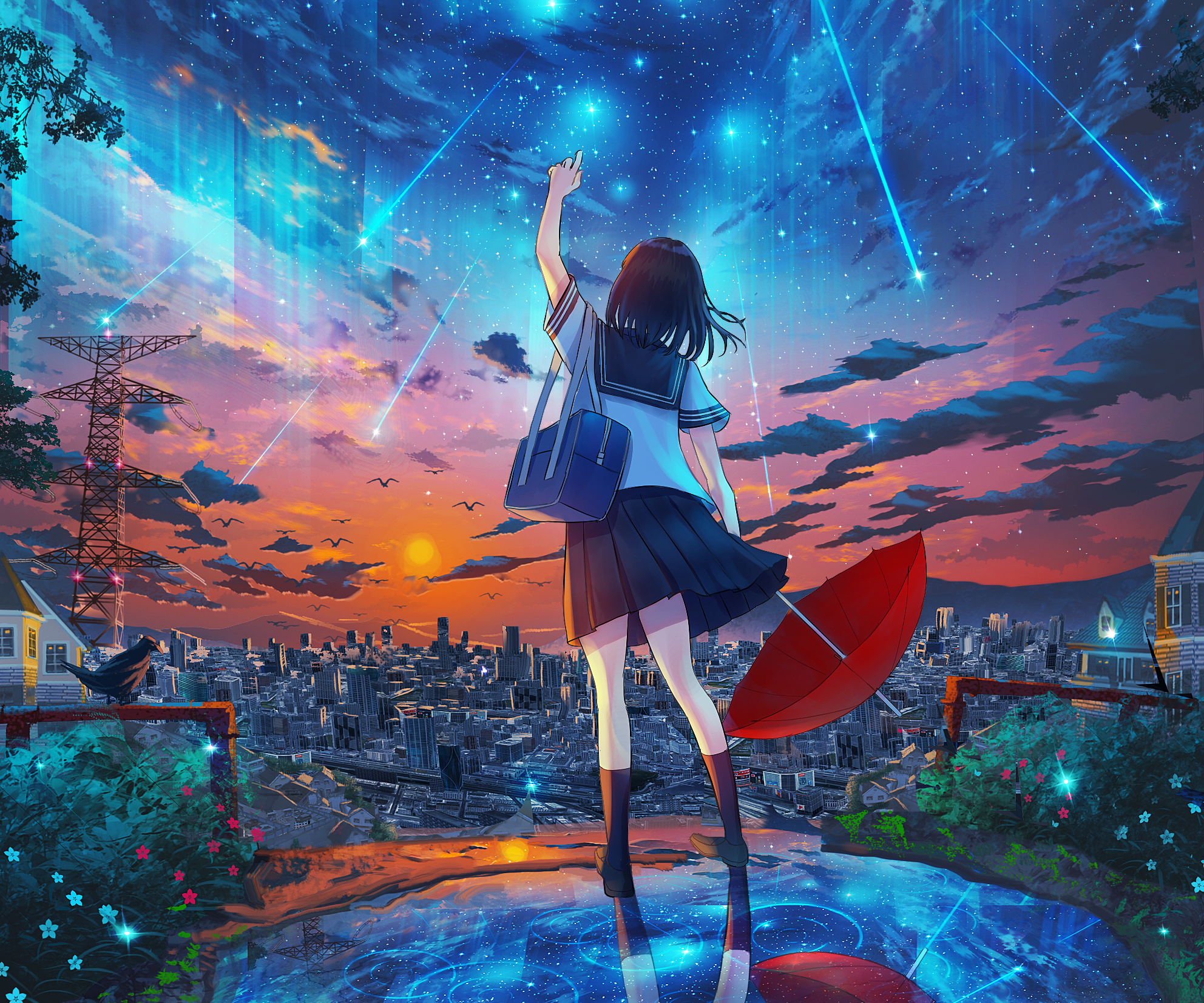 Anime Girl HD Night Fun Wallpaper, HD