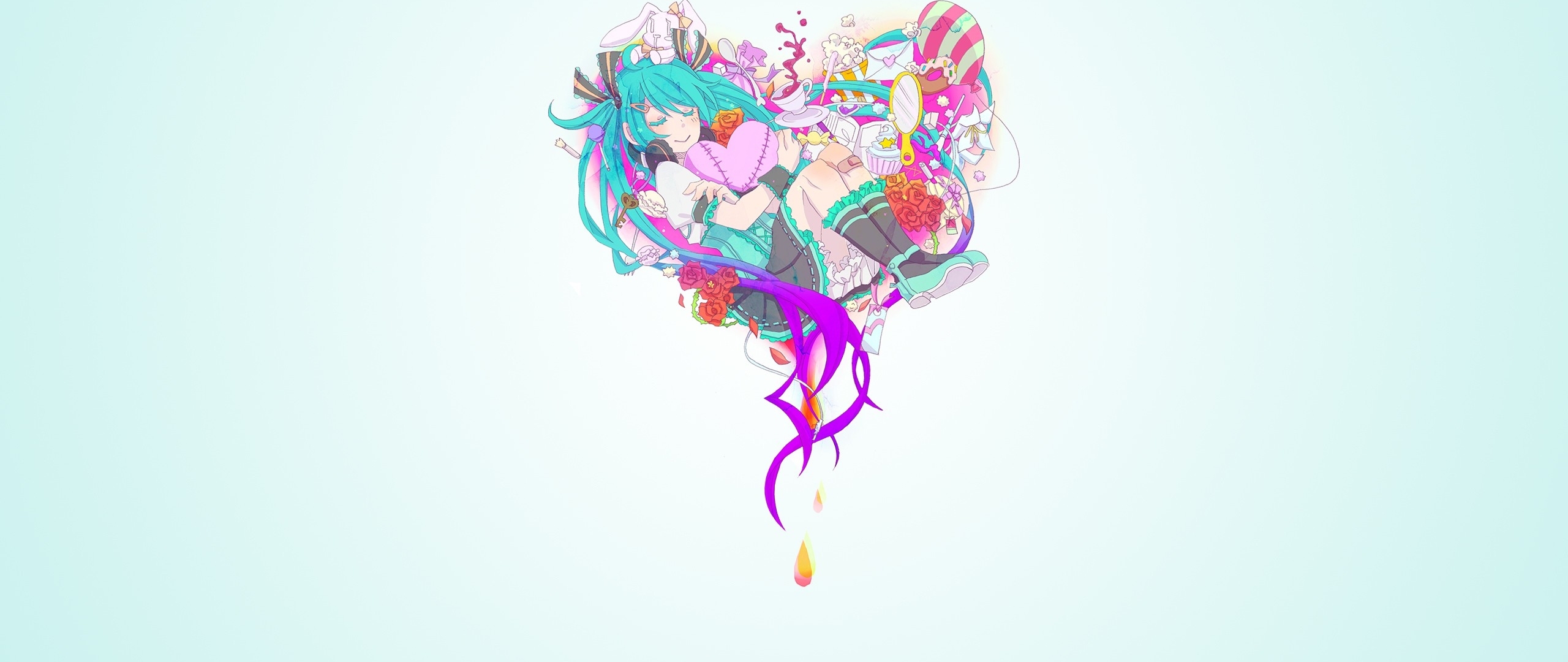 2560x1080 anime, girl, heart 2560x1080 Resolution Wallpaper, HD Anime
