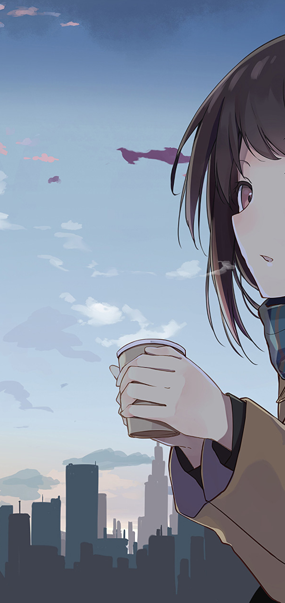 1080x2280 Anime Girl Holding Tea Outside One Plus 6,Huawei p20,Honor view  10,Vivo y85,Oppo f7,Xiaomi Mi A2 Wallpaper, HD Anime 4K Wallpapers, Images,  Photos and Background - Wallpapers Den