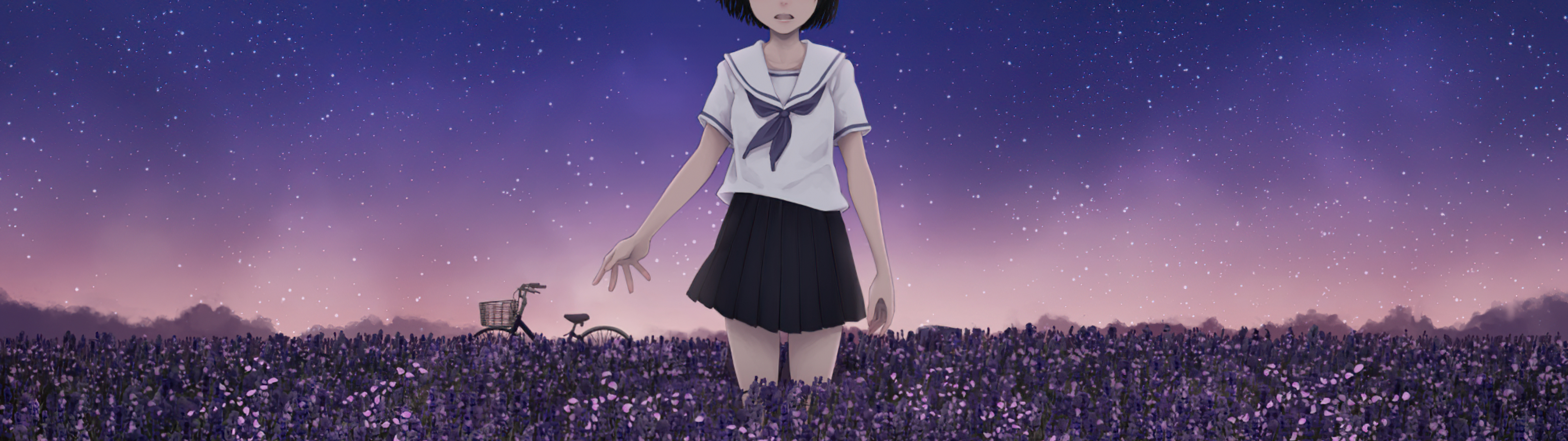 Anime Student Girl School Uniform PC Desktop 4K Wallpaper free Download