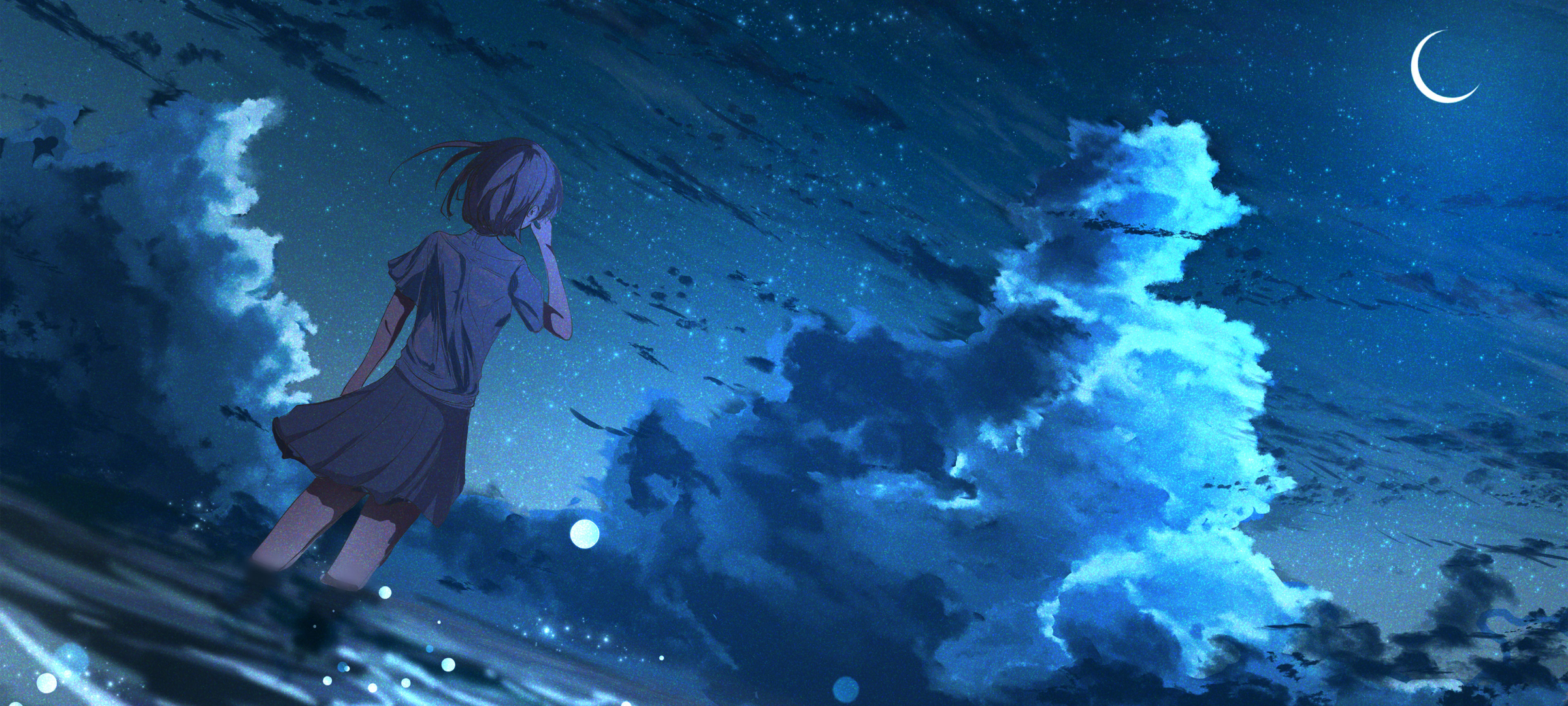 Download Moon 4K Anime Girl On Water Wallpaper  Wallpaperscom