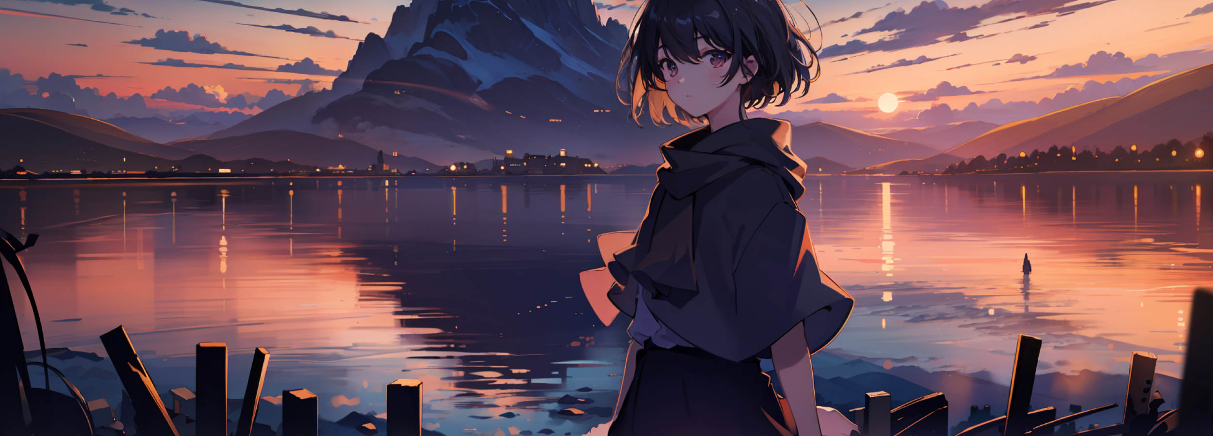 X Resolution Anime Girl In Mountains Lake X Resolution Wallpaper Wallpapers Den