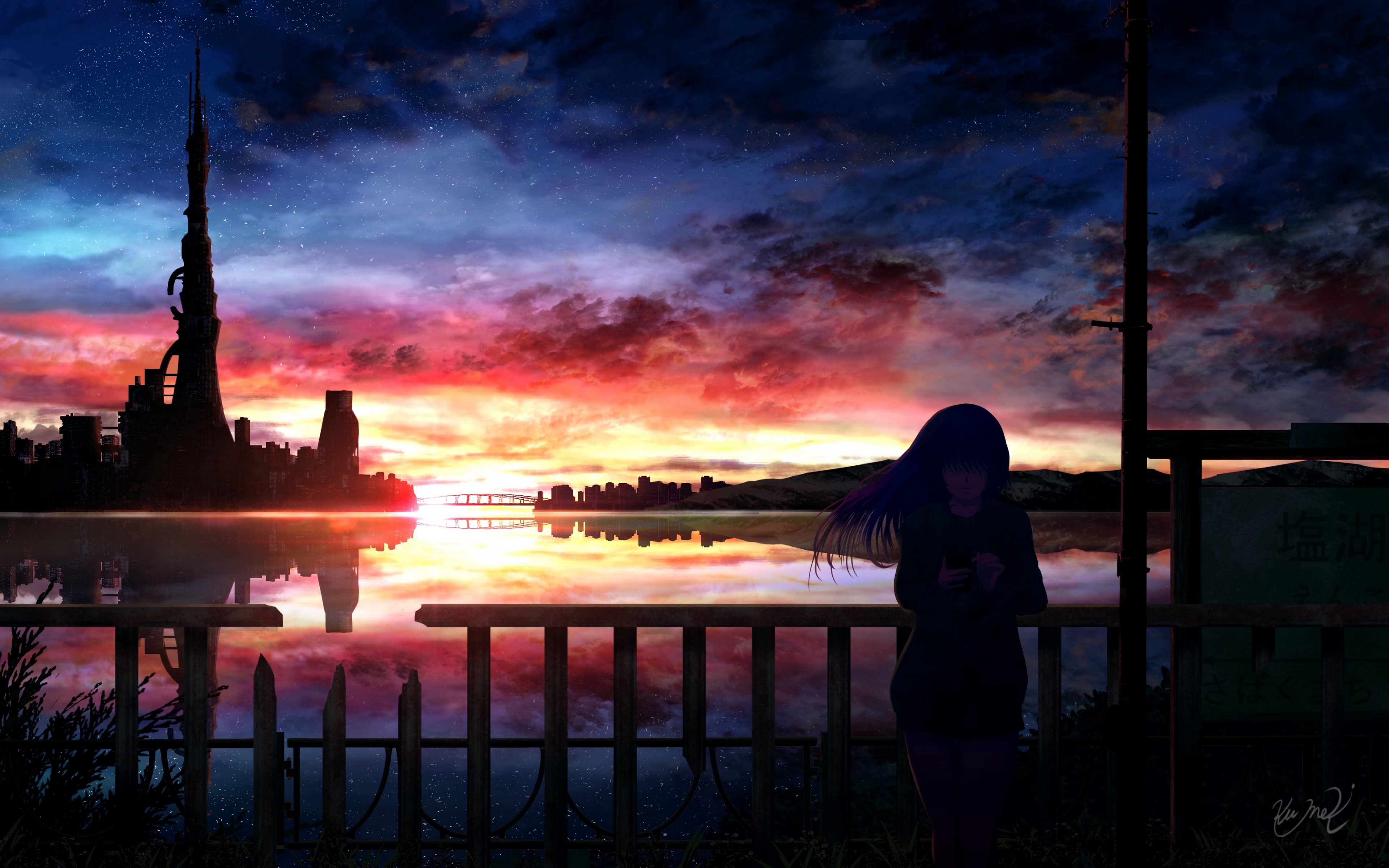 Anime Girl In Sunset Wallpaper, HD Anime 4K Wallpapers ...