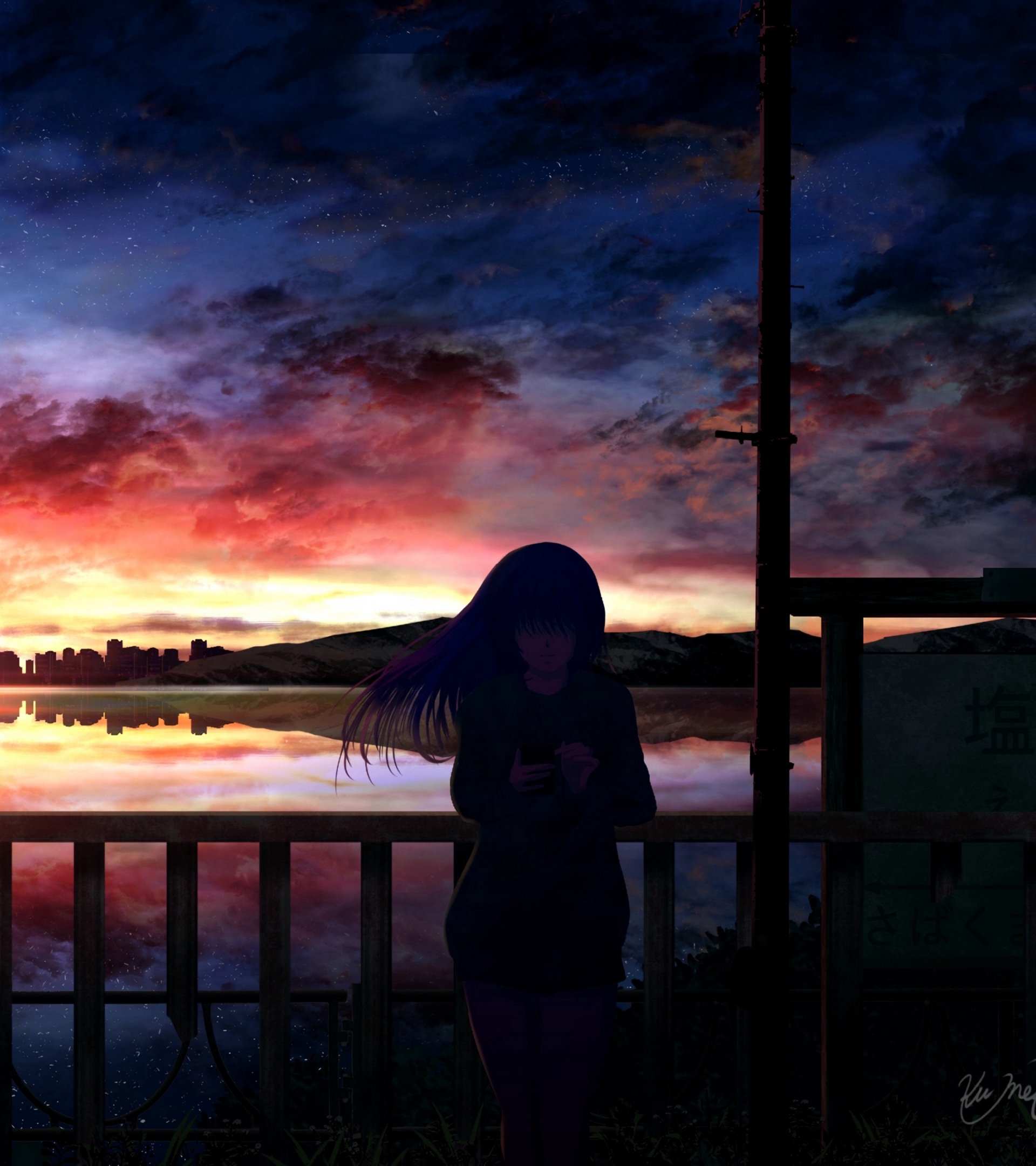 1920x2160 Resolution Anime Girl In Sunset 1920x2160 Resolution ...