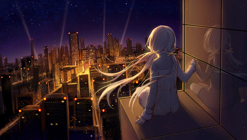 960x544 Anime Girl Looking at Stars 960x544 Resolution ...