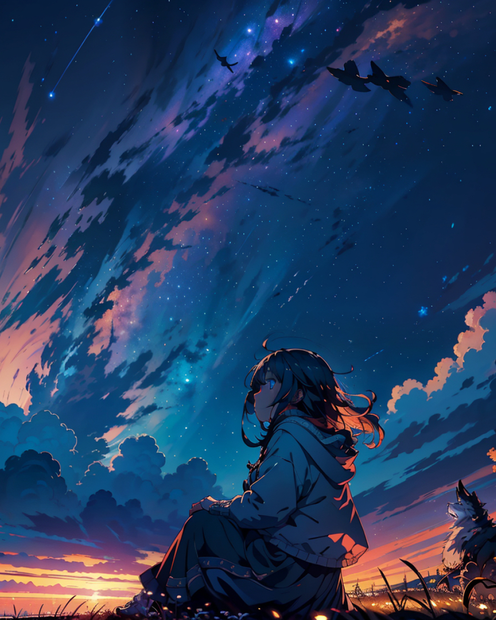 1024x1280 Resolution Anime Girl Looking for Sunset 1024x1280 Resolution ...