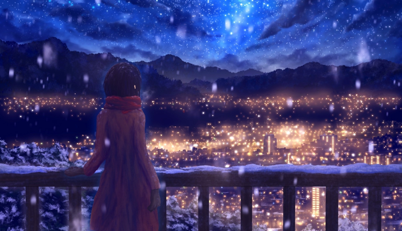 1336x768 Anime Girl Standing Alone in Snow HD Laptop Wallpaper, HD Nature  4K Wallpapers, Images, Photos and Background - Wallpapers Den