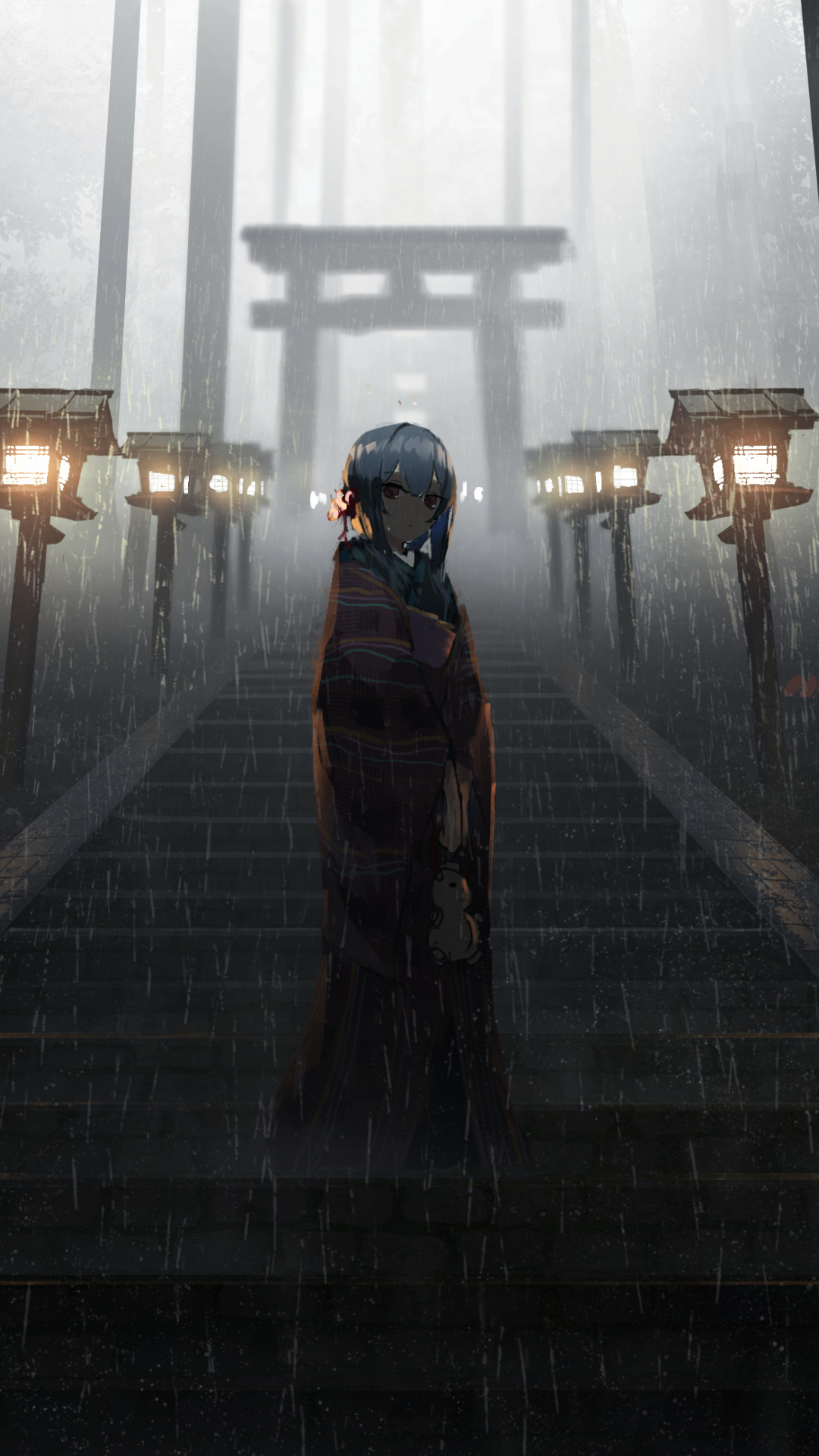1080x1920 Anime Girl Standing in Rain inside Torii 5K Iphone 7, 6s, 6 Plus  and Pixel XL ,One Plus 3, 3t, 5 Wallpaper, HD Anime 4K Wallpapers, Images,  Photos and Background - Wallpapers Den