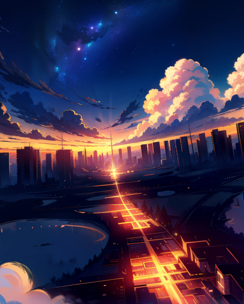 476x592 Resolution Anime Landscape HD AI City 476x592 Resolution ...