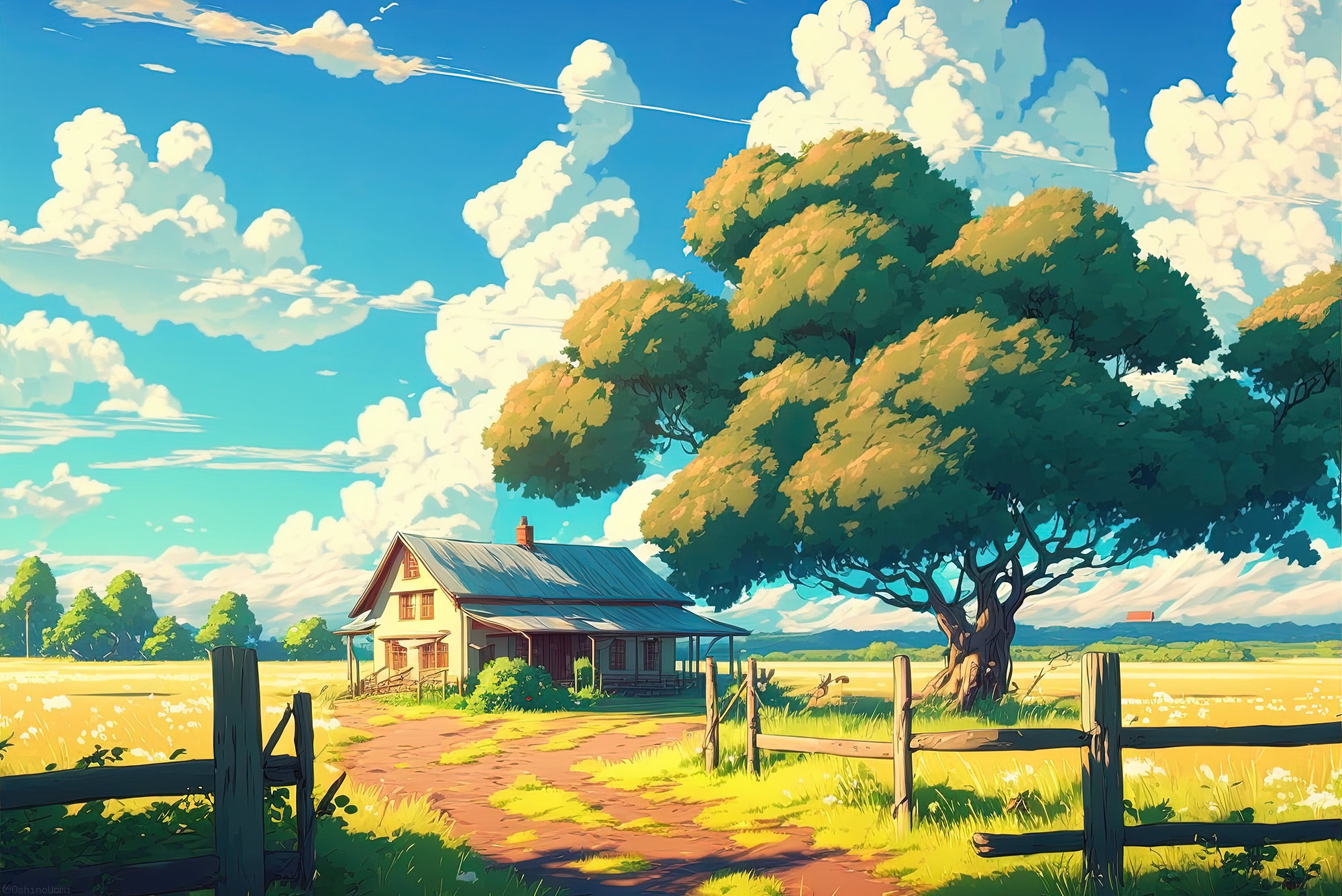 Anime Landscape HD Farm Wallpaper, HD Artist 4K Wallpapers, Images, Photos  and Background - Wallpapers Den