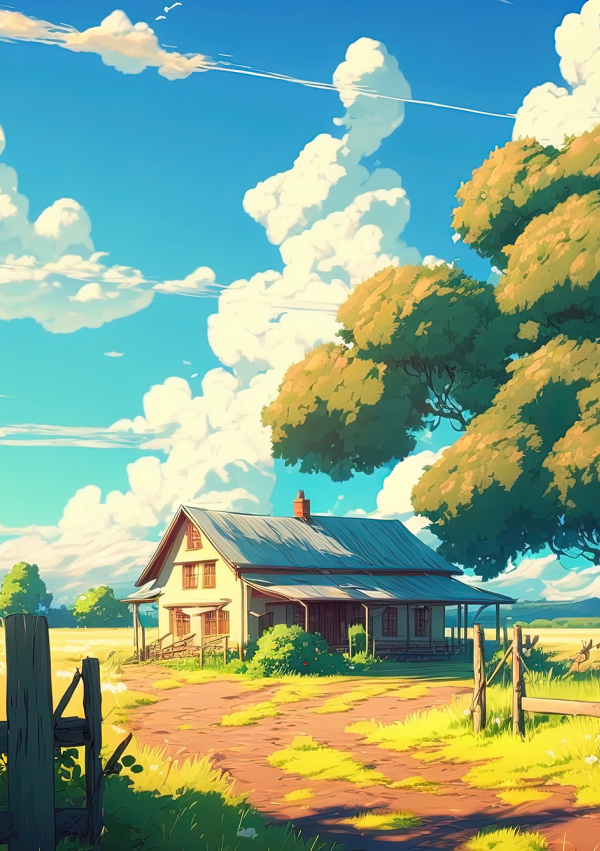 600x851 Resolution Anime Landscape HD Farm 600x851 Resolution Wallpaper ...